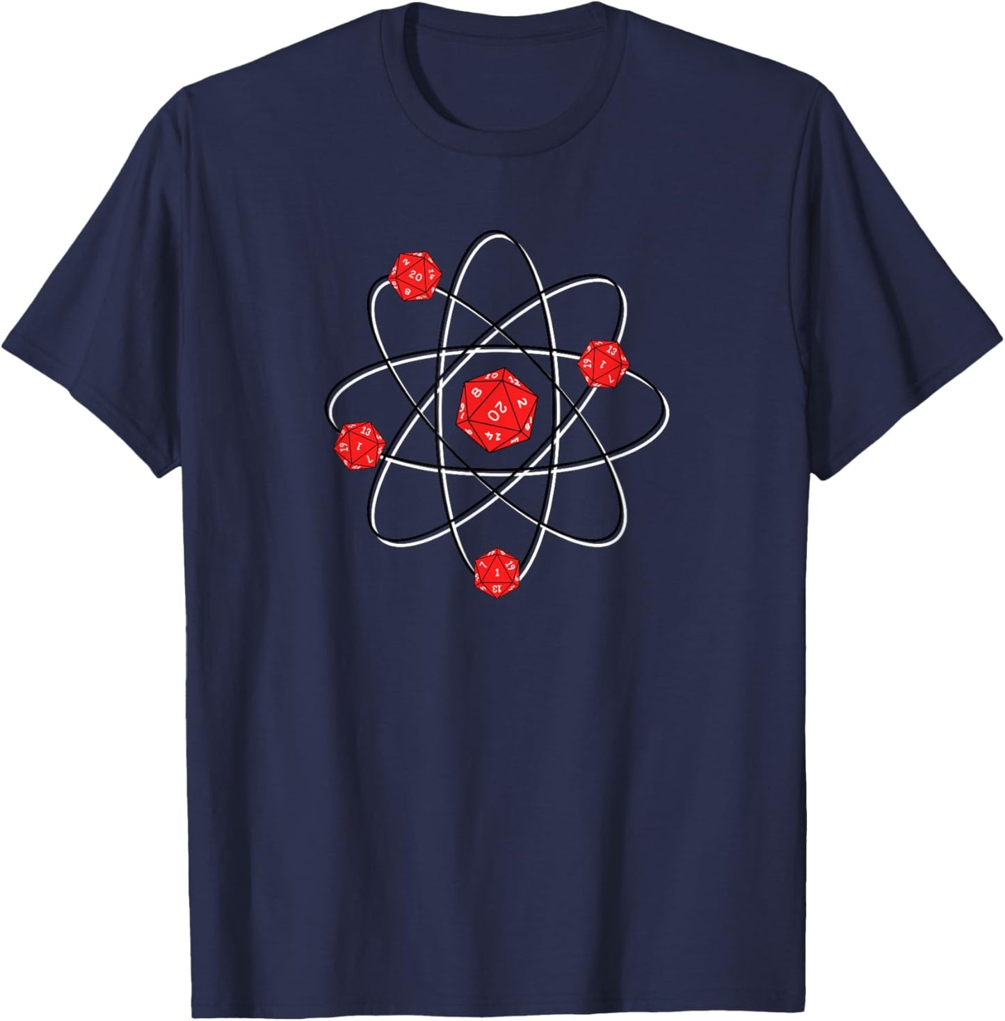 Dungeon Atoms Chemistry Physics Dice T-Shirt - T-Shirt | Navy