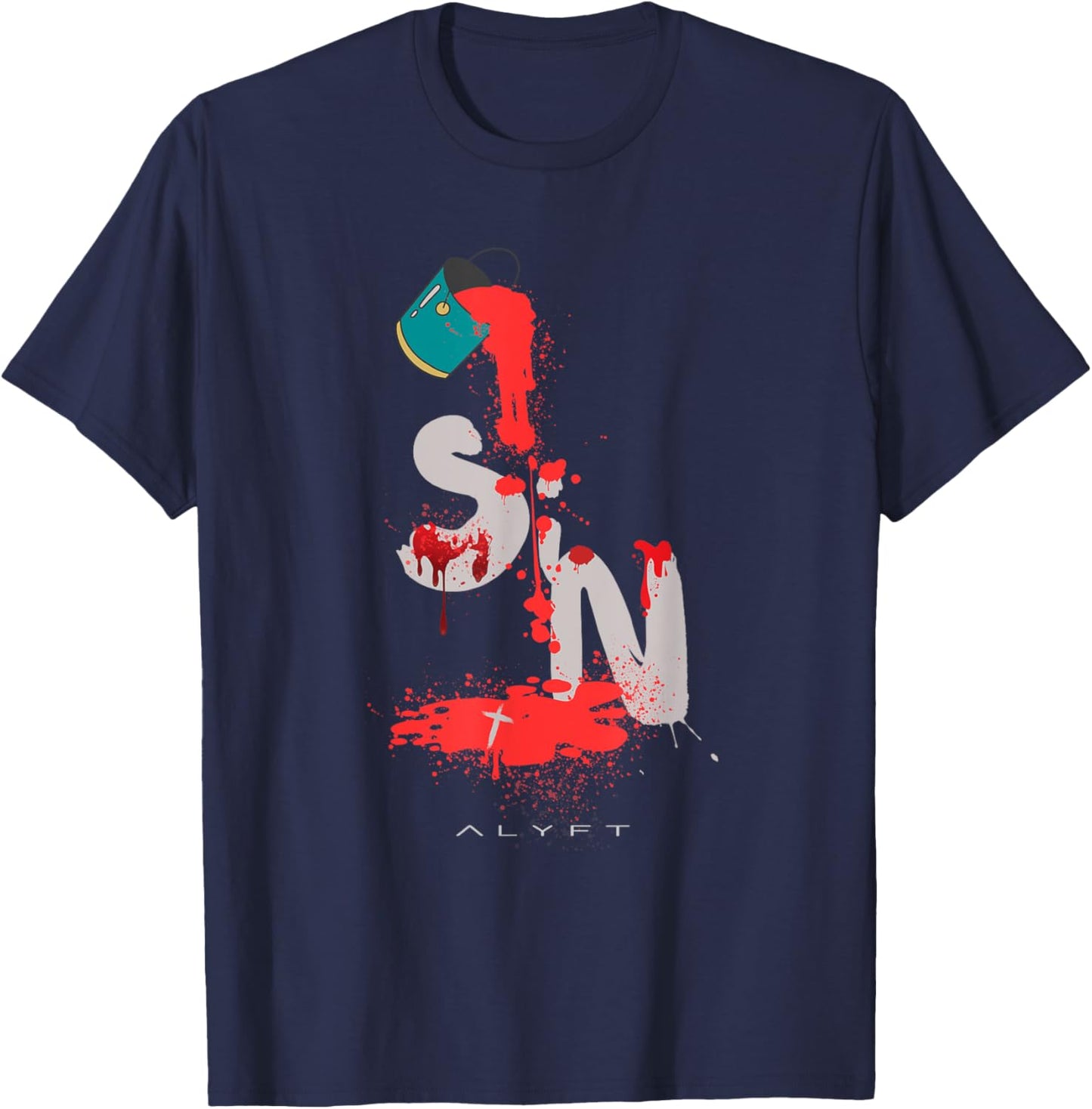 "His Blood Covers" - Christian Jesus Faith Design T-Shirt - T-Shirt | Navy