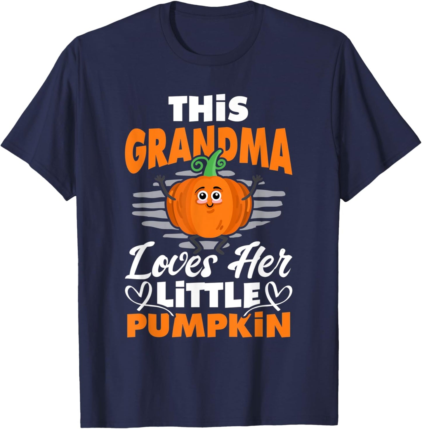 This Grandma Loves Her Little Pumpkin Halloween Grandmother T-Shirt - T-Shirt | Navy