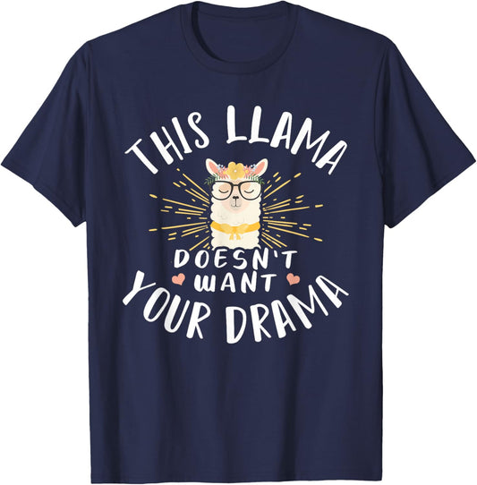 Dieses Lama Wanna dein Drama nicht T-Shirt - T-Shirt | Navy
