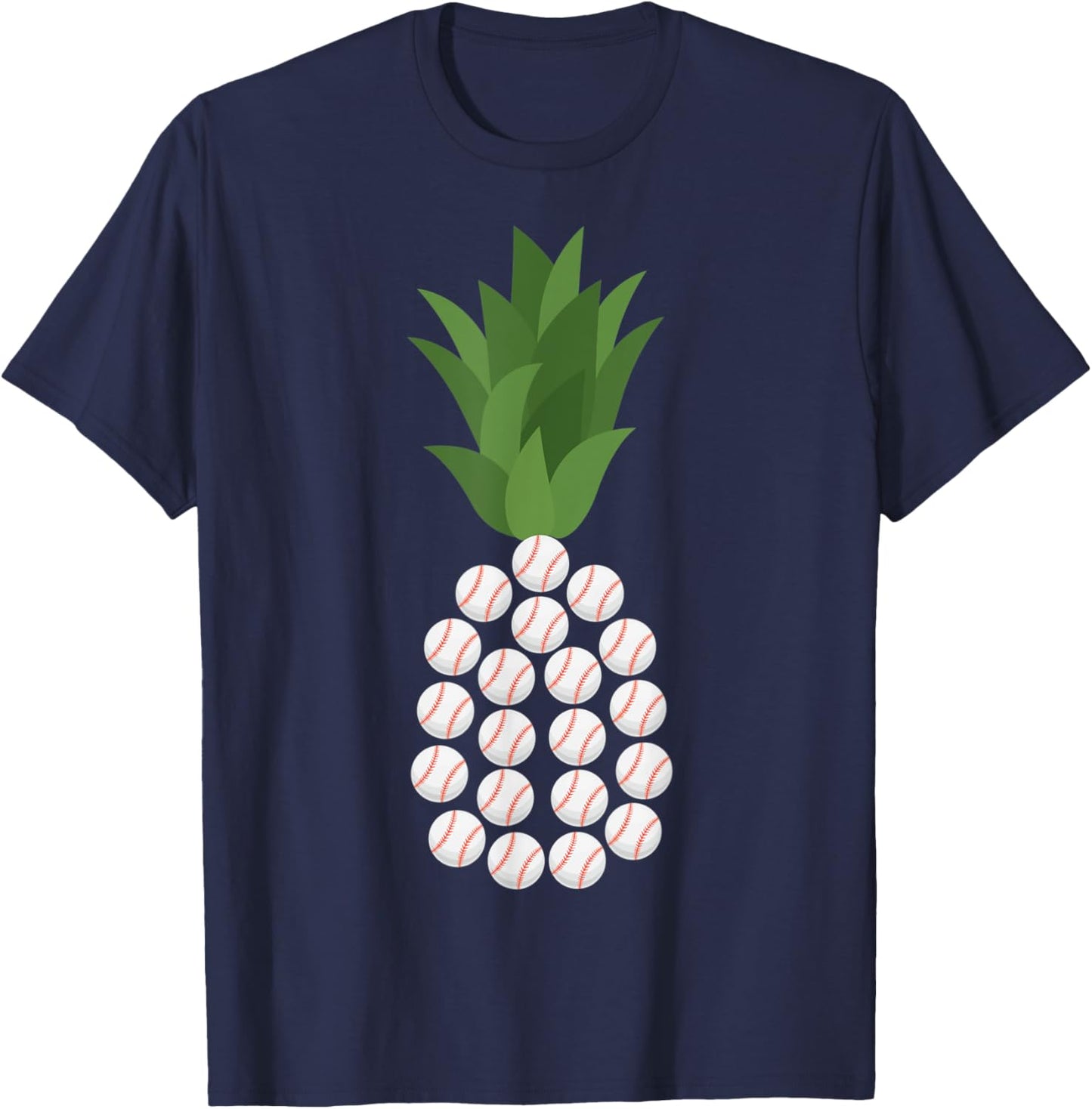 Hawaiian Softball Hawaii Softball Pineapple Softball Balls T-Shirt - T-Shirt | Navy