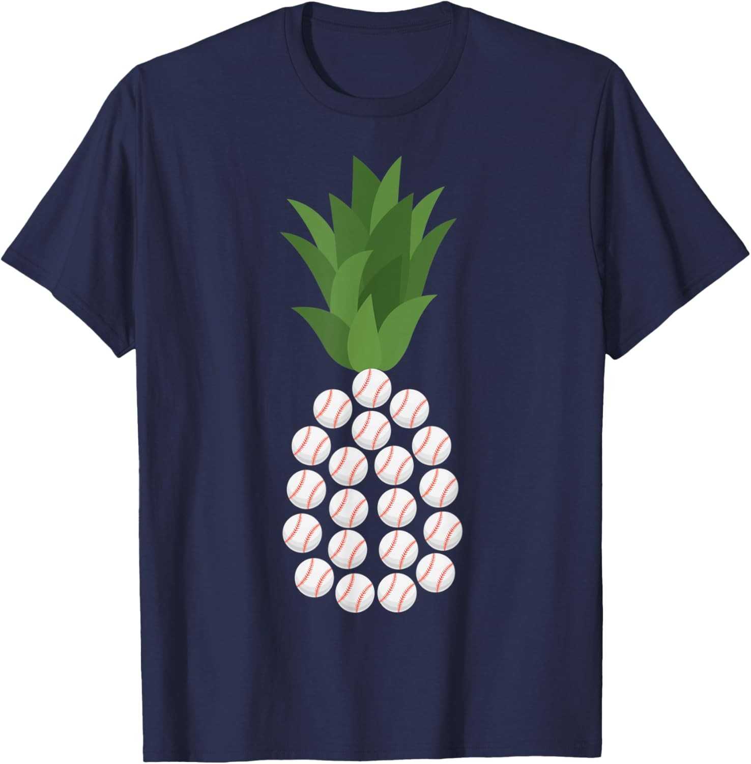 Hawaiian Softball Hawaii Softball Pineapple Softball Balls T-Shirt - T-Shirt | Navy