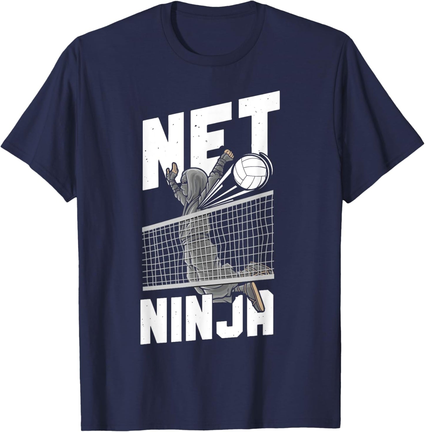 Volleyball Player Team Ninja Vintage Net Ninja T-Shirt - T-Shirt | Navy