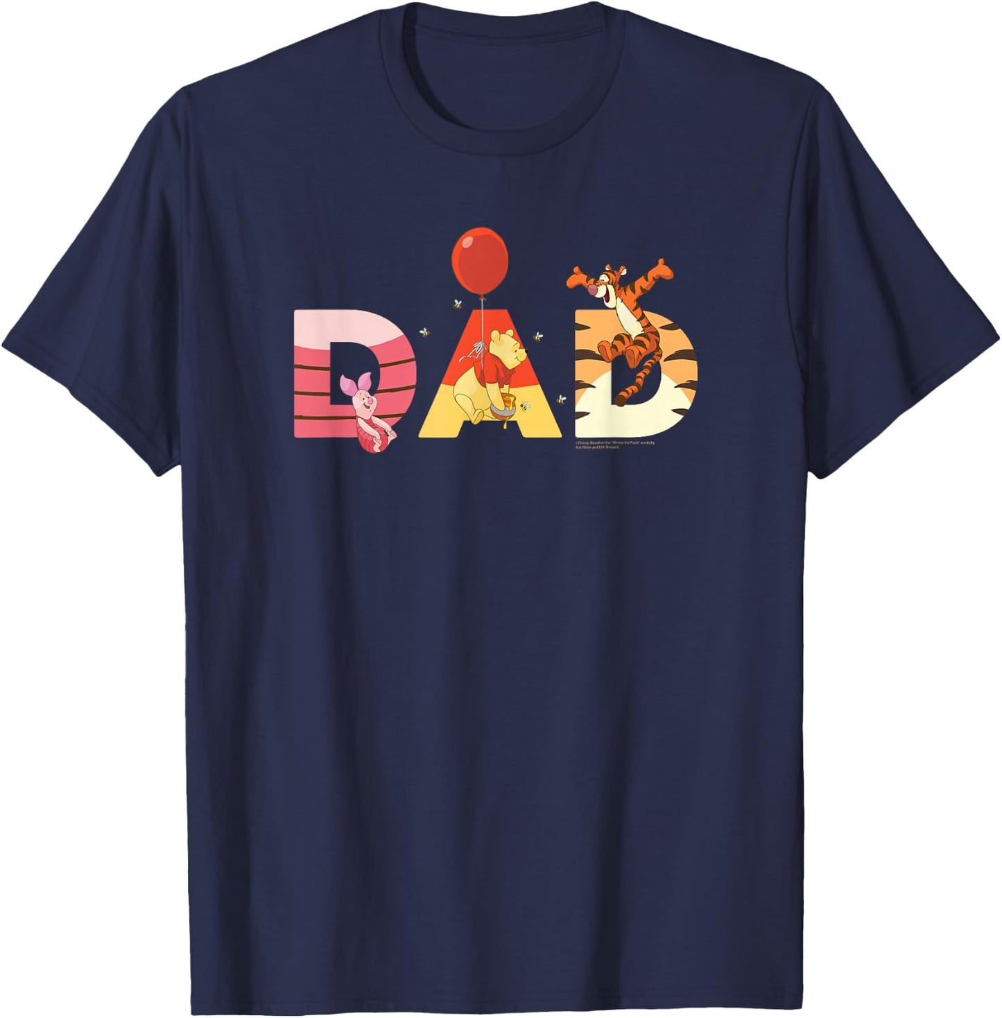 Disney Winnie The Pooh and Friends Dad Father's Day Birthday T-Shirt - T-Shirt | Navy