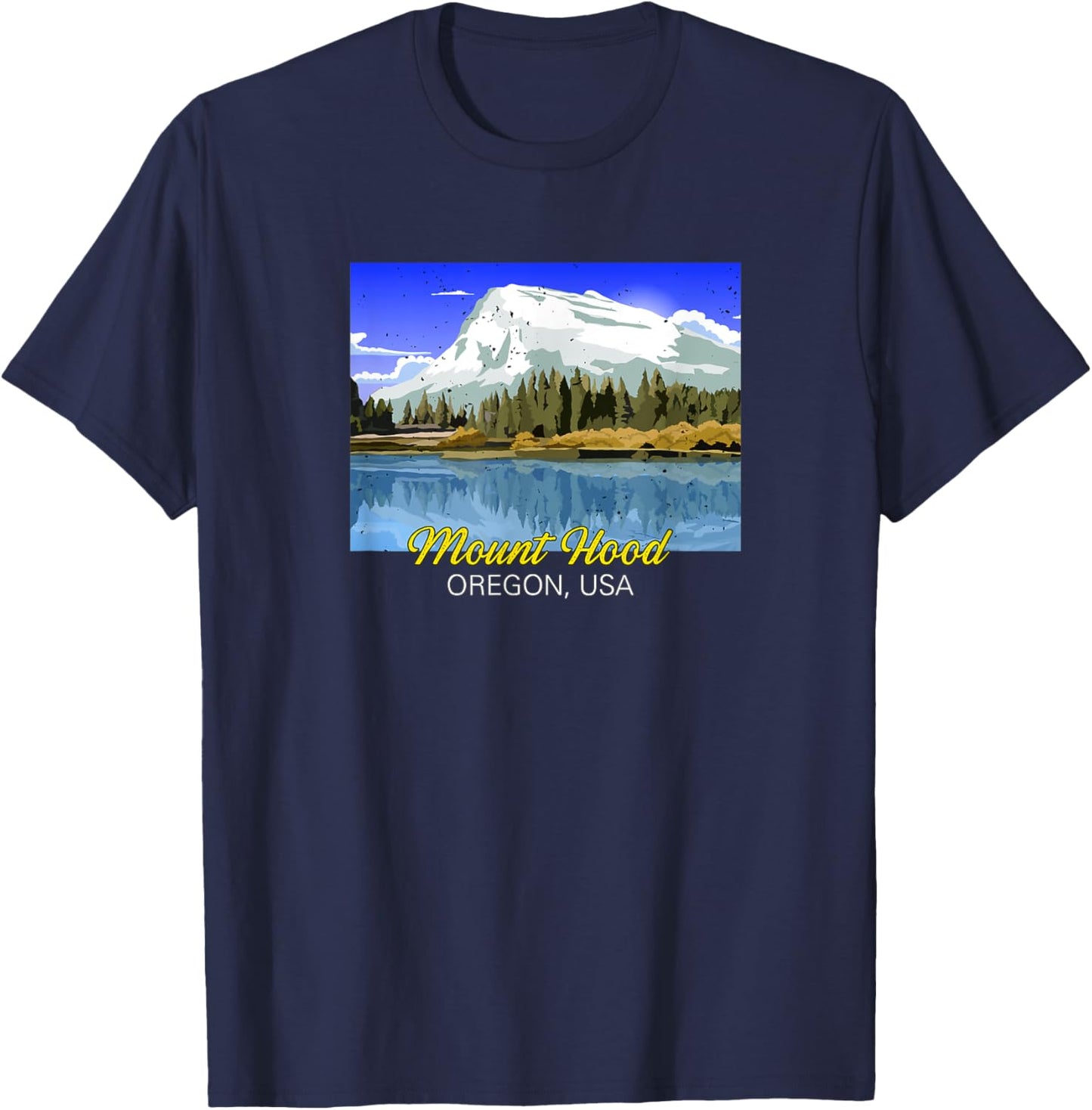 Mount Hood in Oregon T-Shirt - T-Shirt | Navy