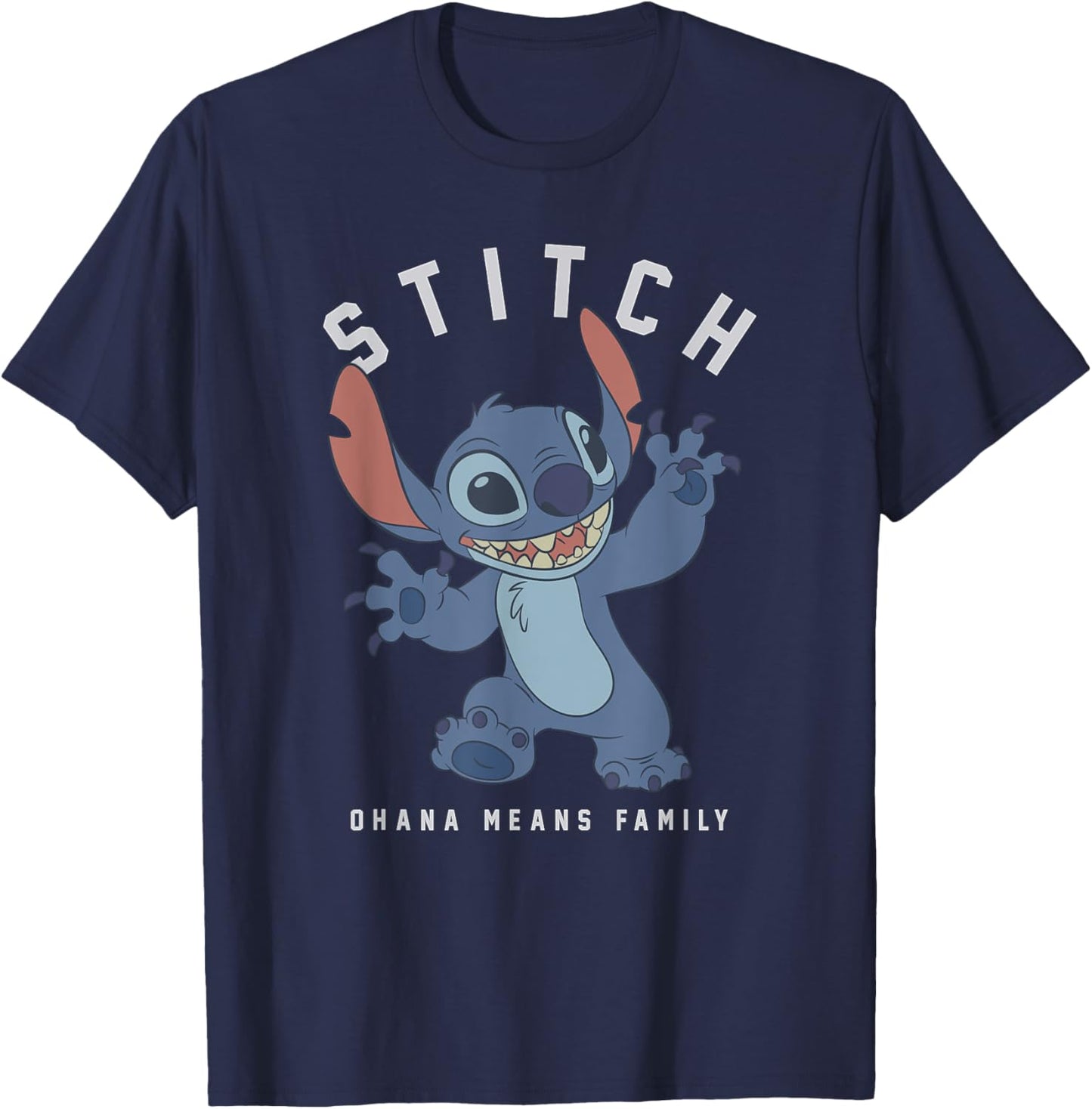 Disney Lilo & Stitch Claws Out Ohana Means Family T-Shirt - T-Shirt | Navy
