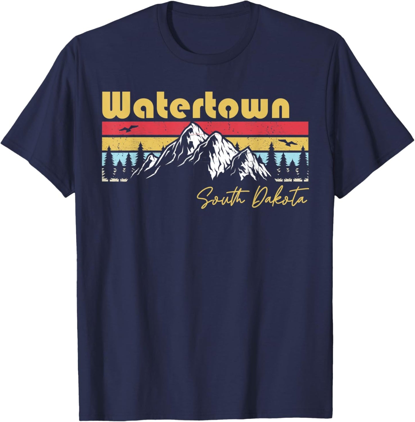 Watertown South Dakota Roots Hometown Vintage Home State T-Shirt - T-Shirt | Navy