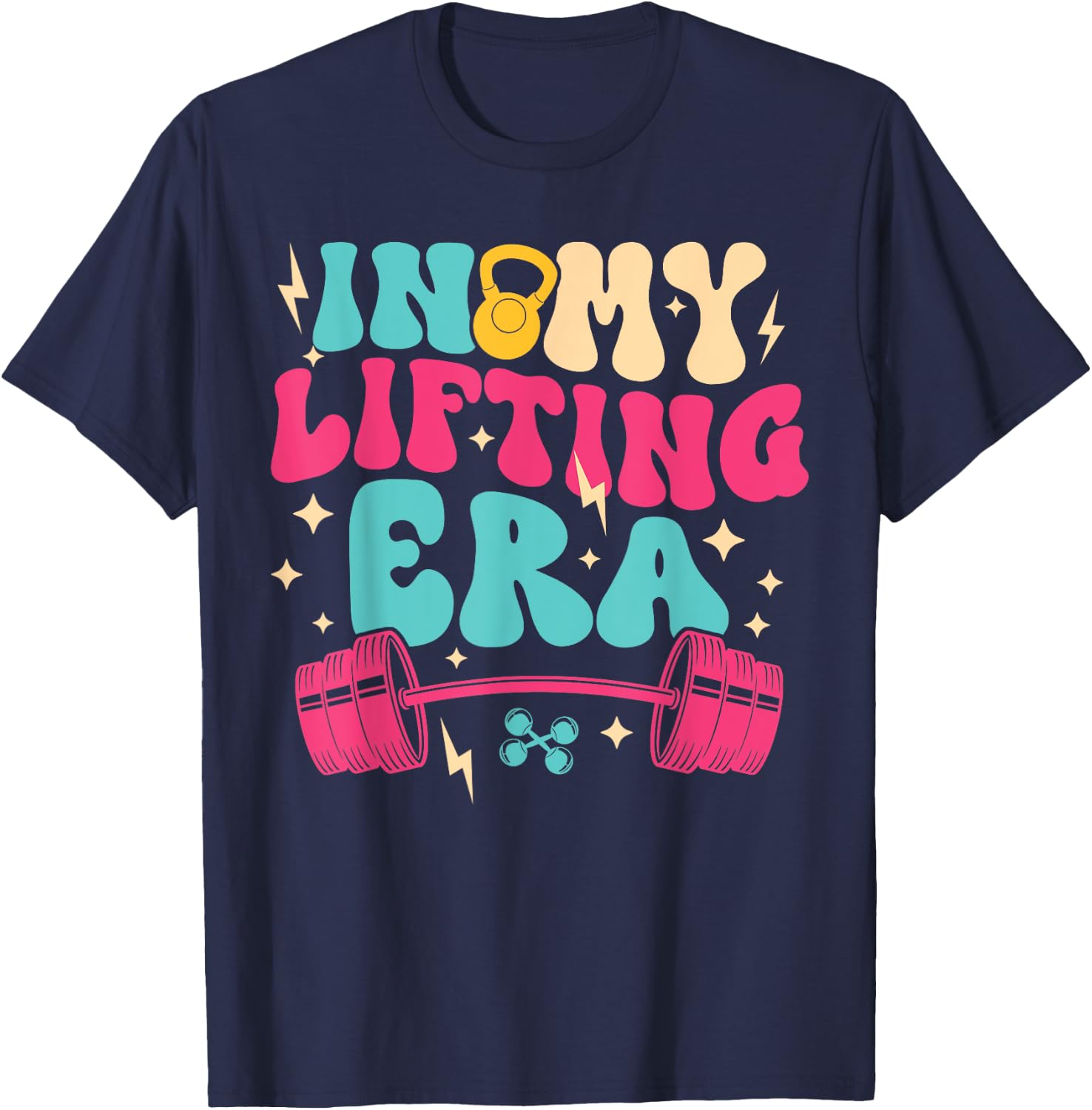 In My Lifting Era Groovy Squat Weight Gym Fitness Workout T-Shirt - T-Shirt | Navy