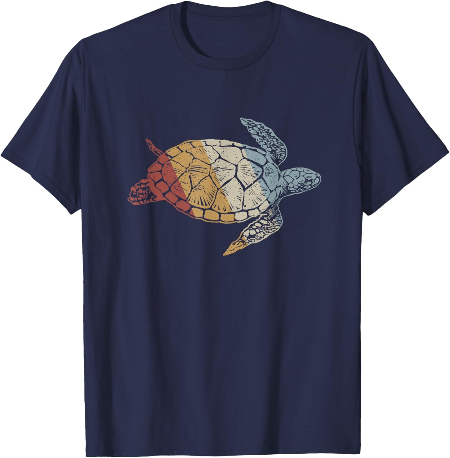 Sea Turtle Retro Style Vintage T-Shirt - T-Shirt | Navy