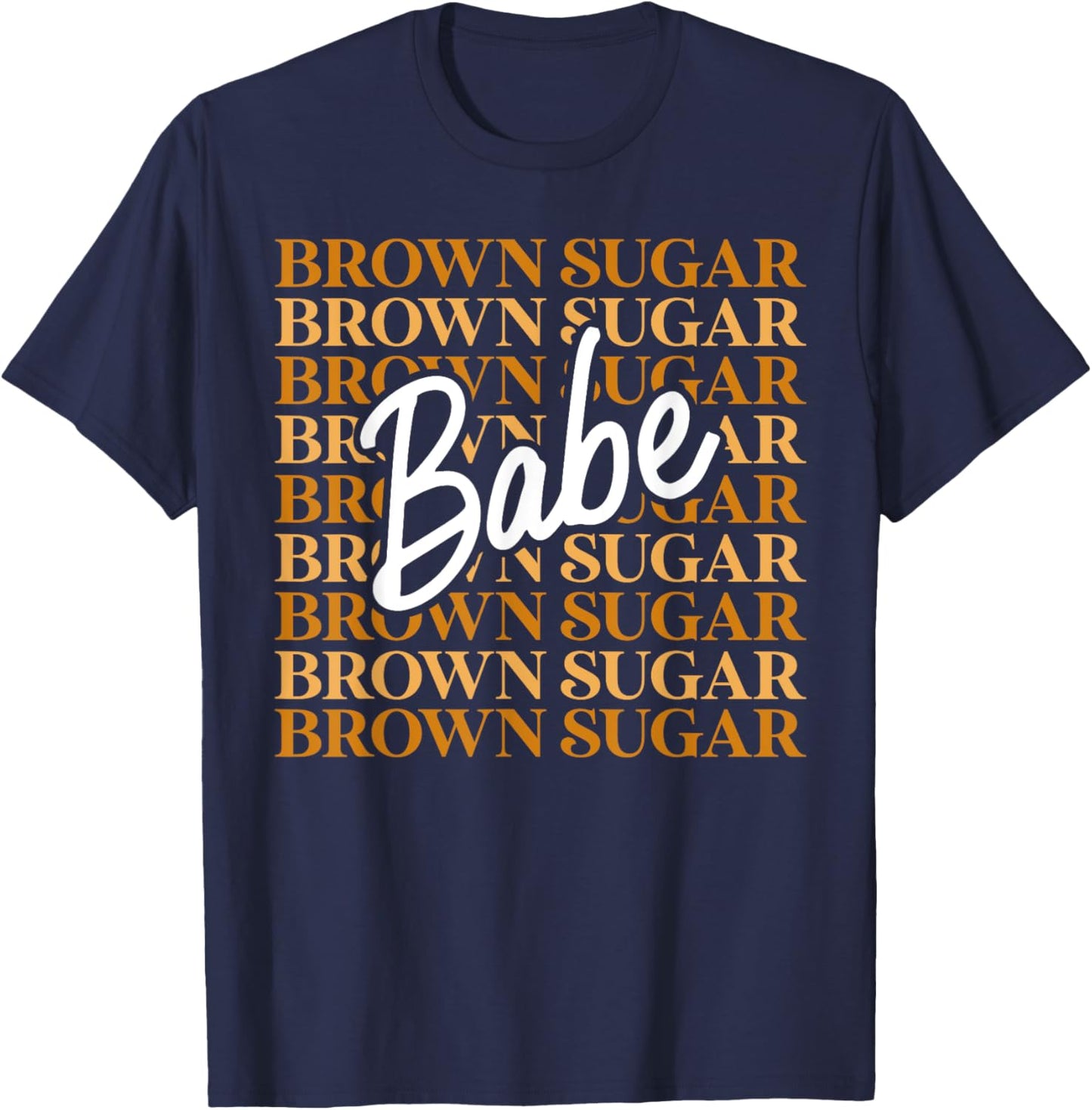 Brown Sugar Babe Black African Melanin Pride Retro Vintage T-Shirt - T-Shirt | Navy