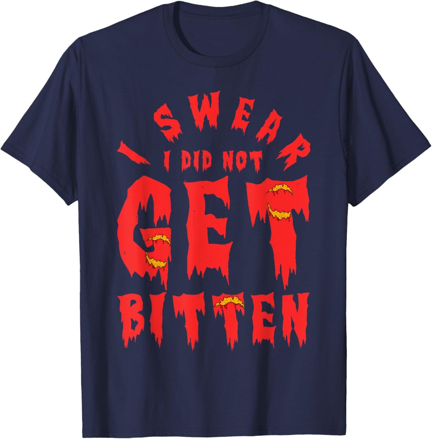 I Swear, I Was Not Bitten Hilarious Zombie T-Shirt - T-Shirt | Navy