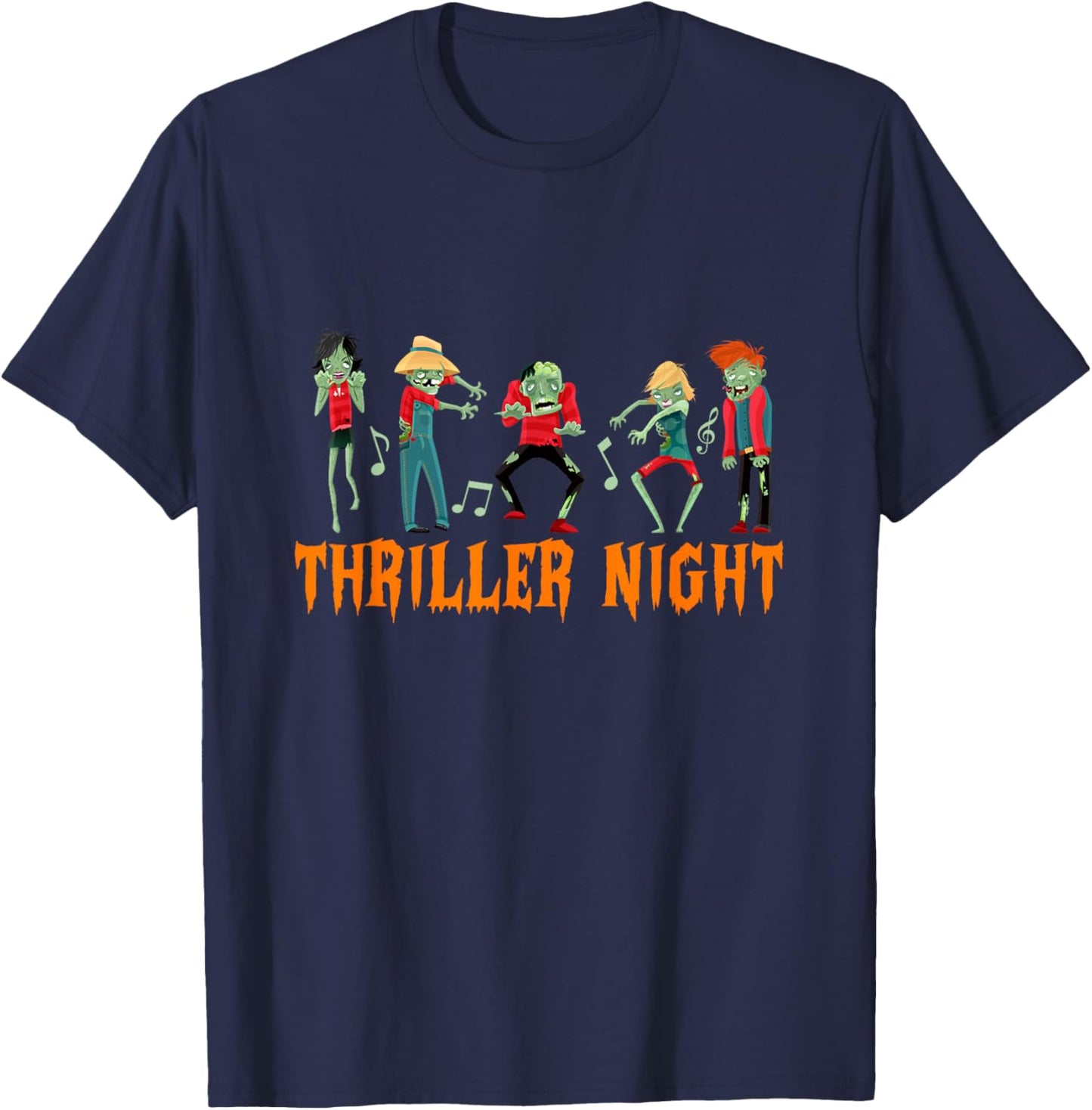 Thriller Night Halloween Dancing Zombie T-Shirt - T-Shirt | Navy