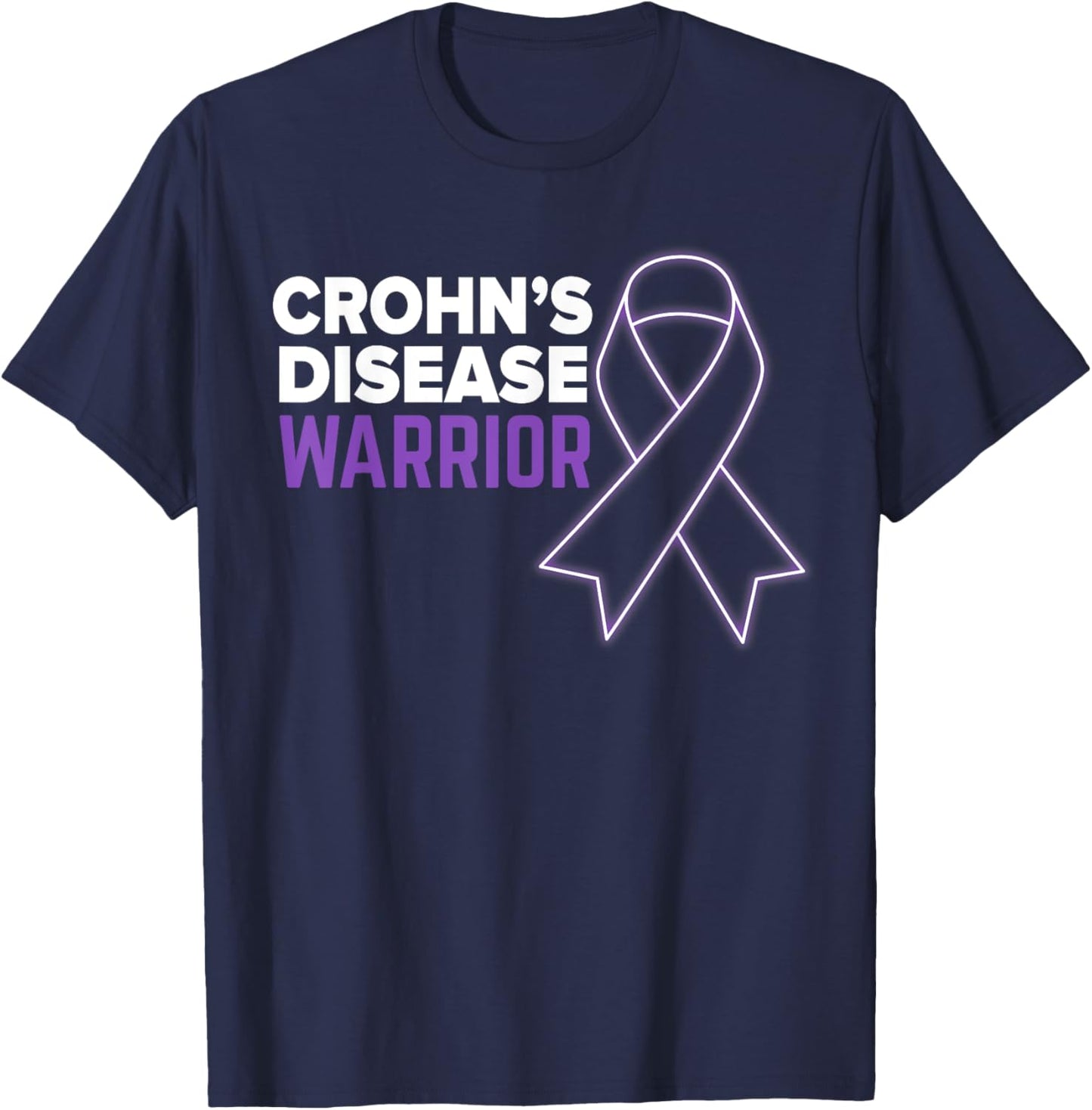 Crohn's Disease Warrior Awareness Food Health Support Relief T-Shirt - T-Shirt | Navy