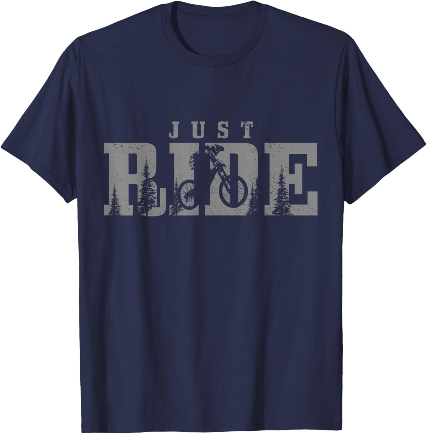 Mountain Bike Just Ride Downhill MTB Trail Mountain Biker T-Shirt - T-Shirt | Navy