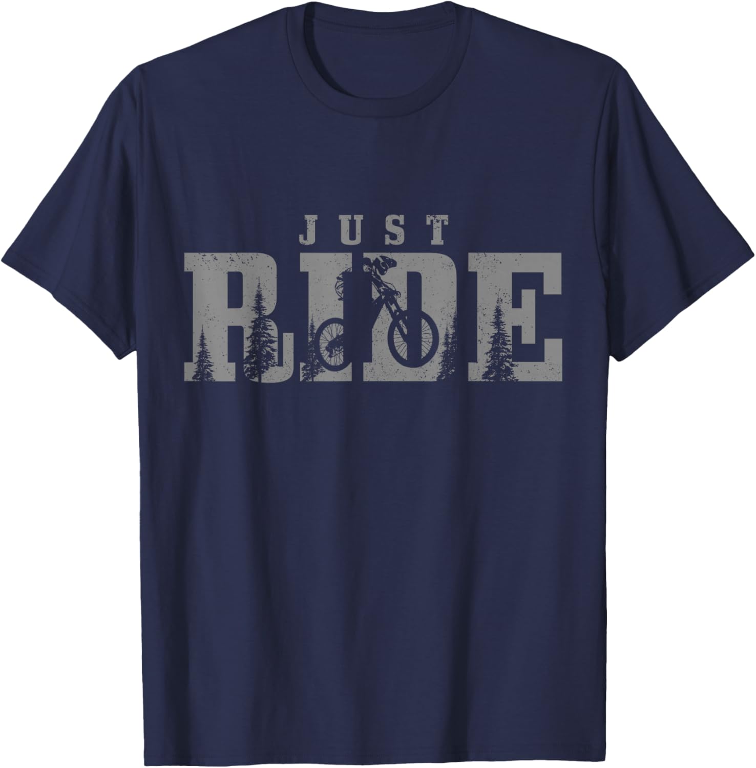 Mountain Bike Just Ride Downhill MTB Trail Mountain Biker T-Shirt - T-Shirt | Navy