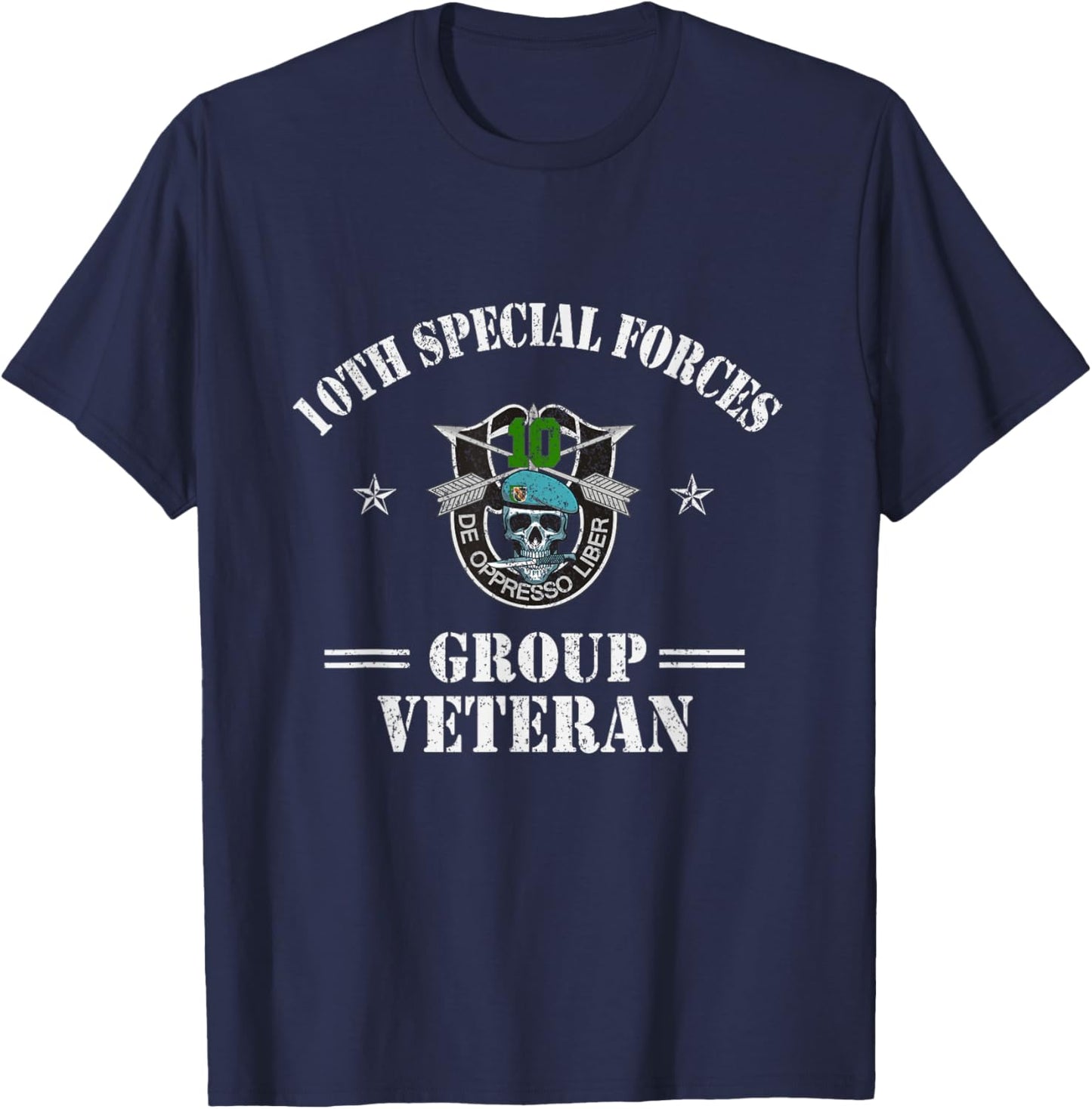 10th Special Forces Group Veteran 10th SFG Patriotic T-Shirt - T-Shirt | Navy
