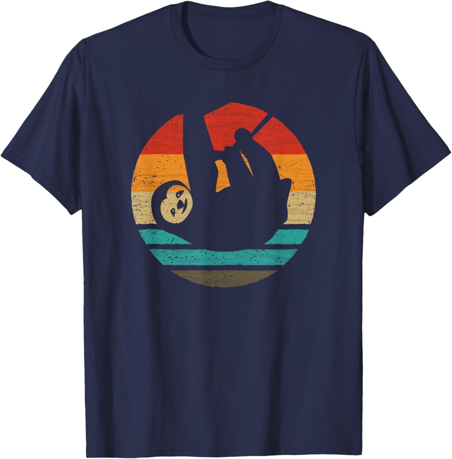 Sloth Retro Style Vintage T-Shirt - T-Shirt | Navy