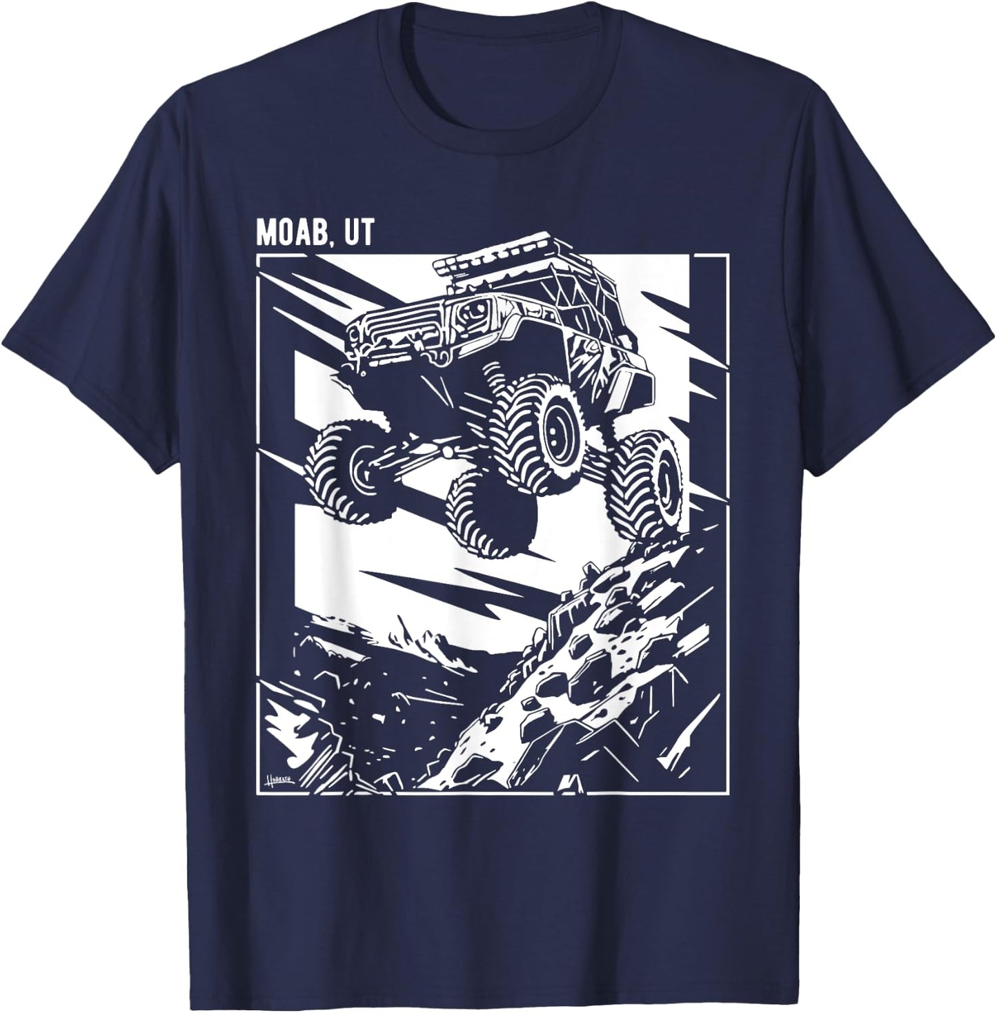 Moab Utah Offroad 4x4 Quad Side-by-Side SxS ATV Design T-Shirt - T-Shirt | Navy