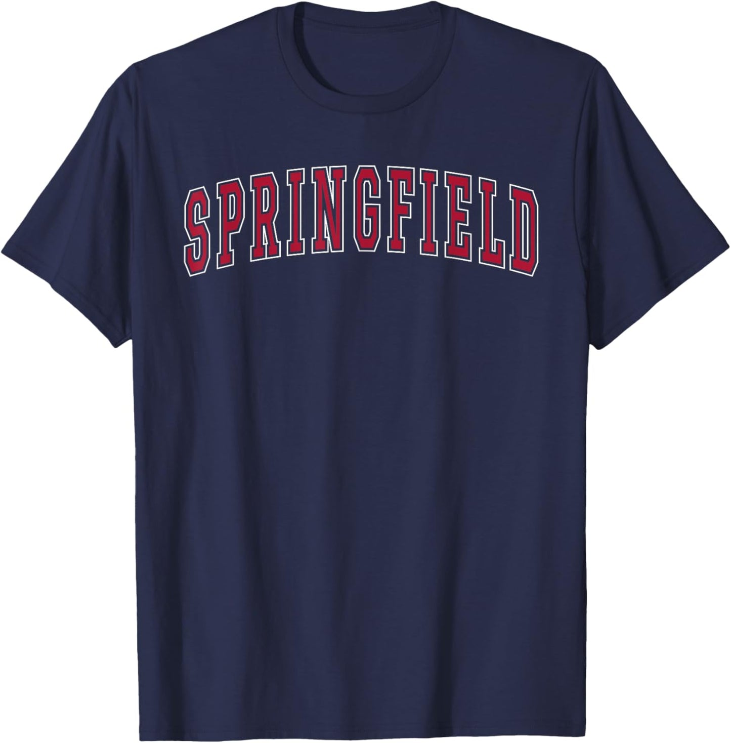 Springfield Massachusetts Souvenir Sport College Style Text T-Shirt - T-Shirt | Navy