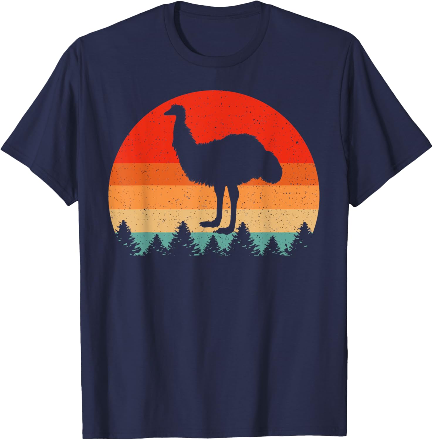 Vintage Retro Emu Birds Lover Emu T-Shirt - T-Shirt | Navy