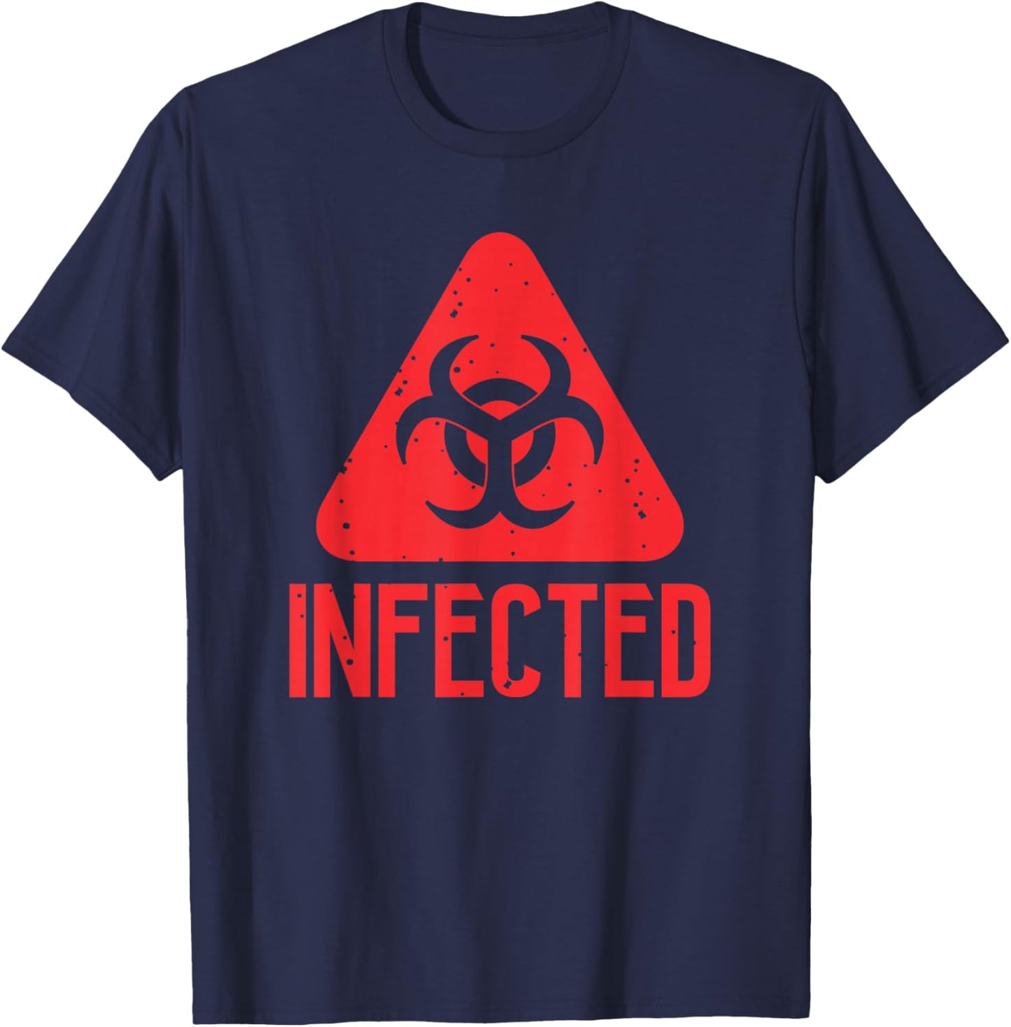 Infected Biohazard Symbol | Zombie Apocalypse T-Shirt - T-Shirt | Navy