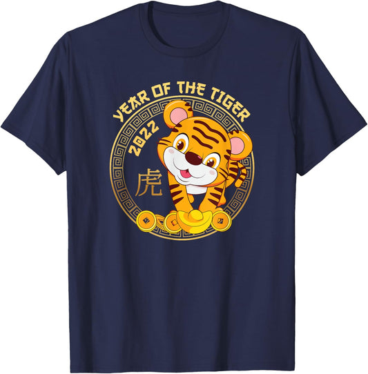 Cute Year of The Tiger 2022 Chinese New Years Baby Tiger T-Shirt - T-Shirt | Navy