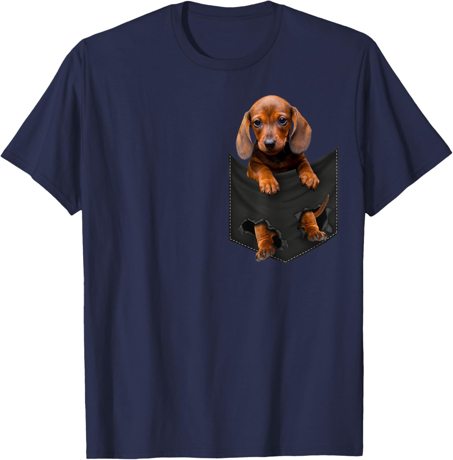 Funny Dachshund in Your Pocket for Wiener Doxie Lovers T-Shirt - T-Shirt | Navy