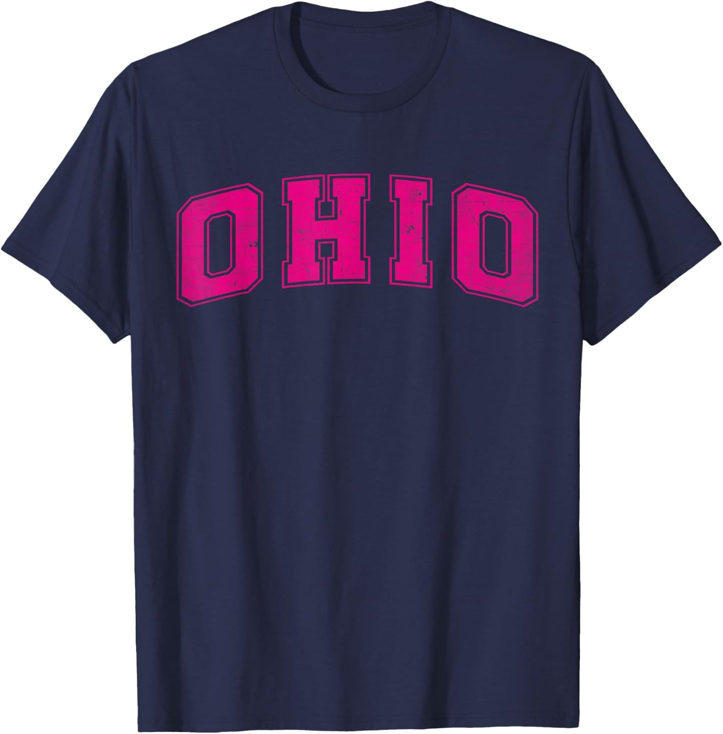 Ohio Pink Vintage Style Retro Text T-Shirt - T-Shirt | Navy