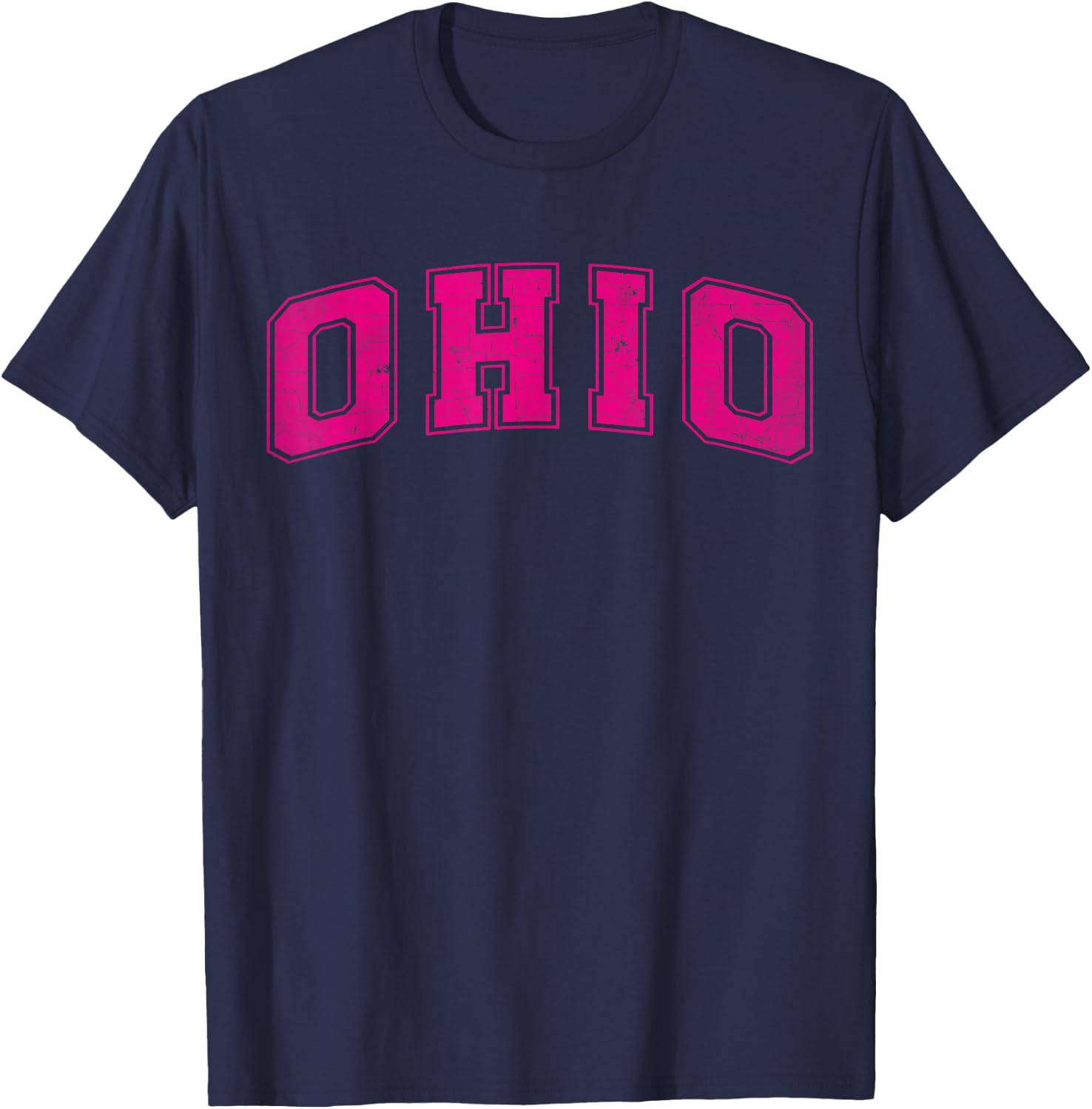 Ohio Pink Vintage Style Retro Text T-Shirt - T-Shirt | Navy