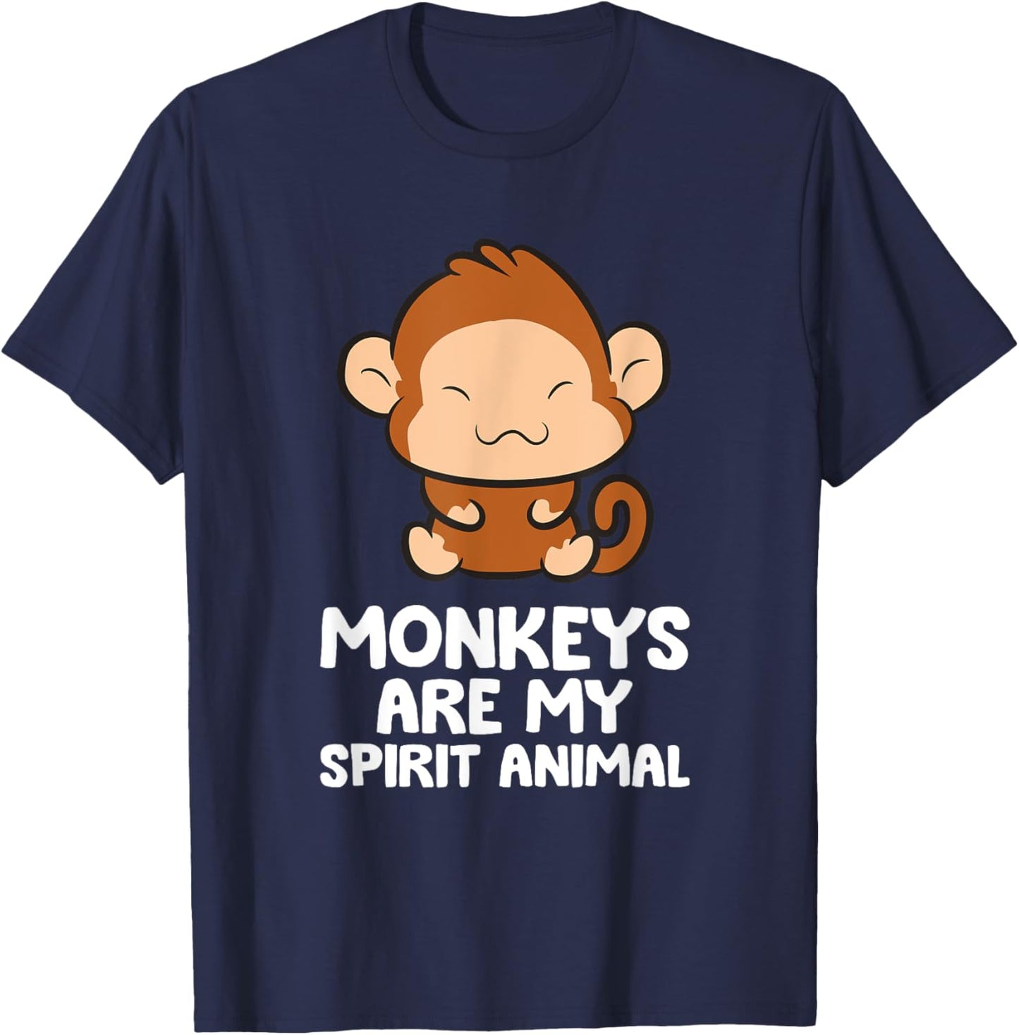 Monkeys Are My Spirit Animal Funny Monkey Lover T-Shirt - T-Shirt | Navy