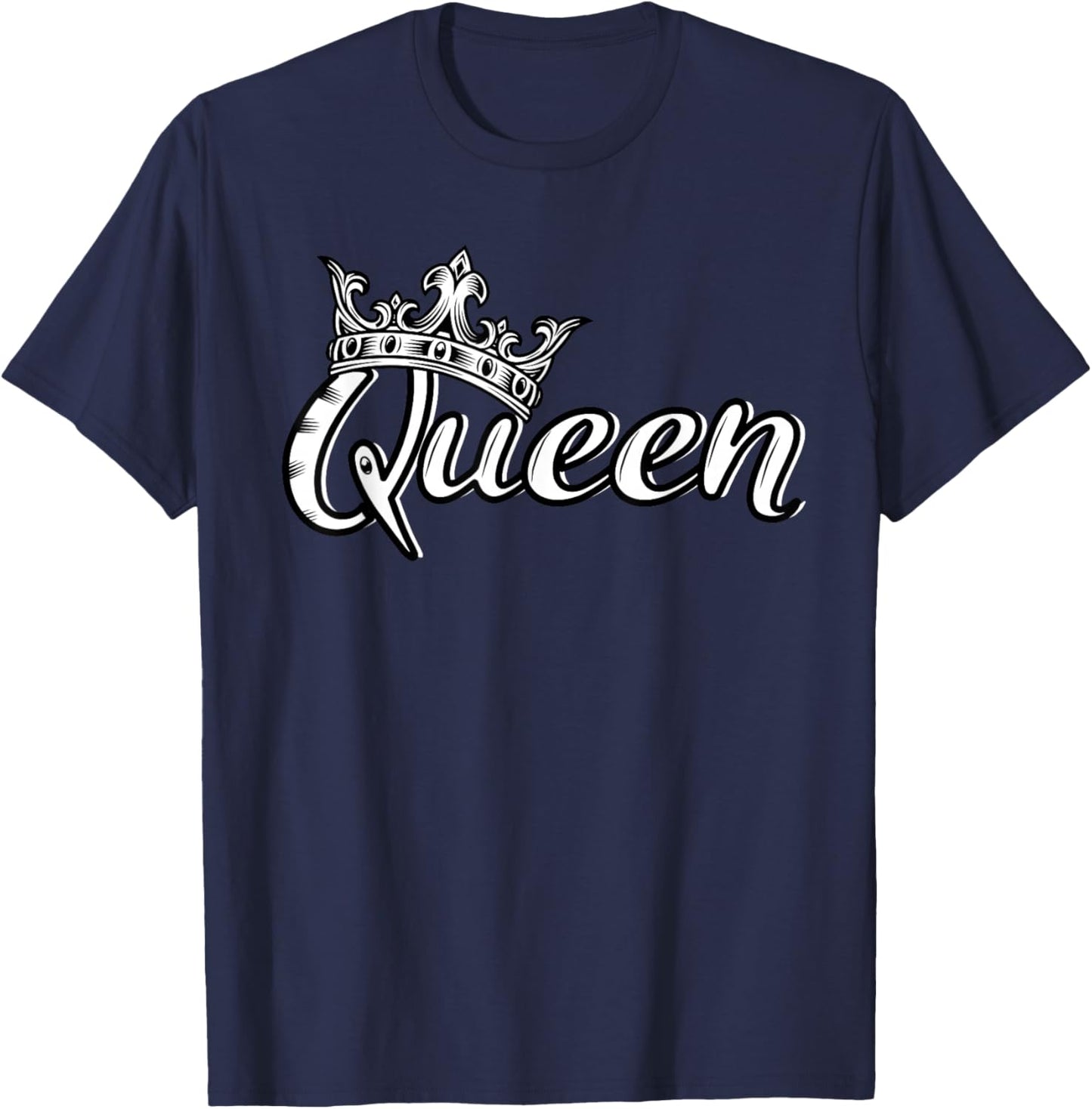 Crown me Font Queen T-Shirt - T-Shirt | Navy