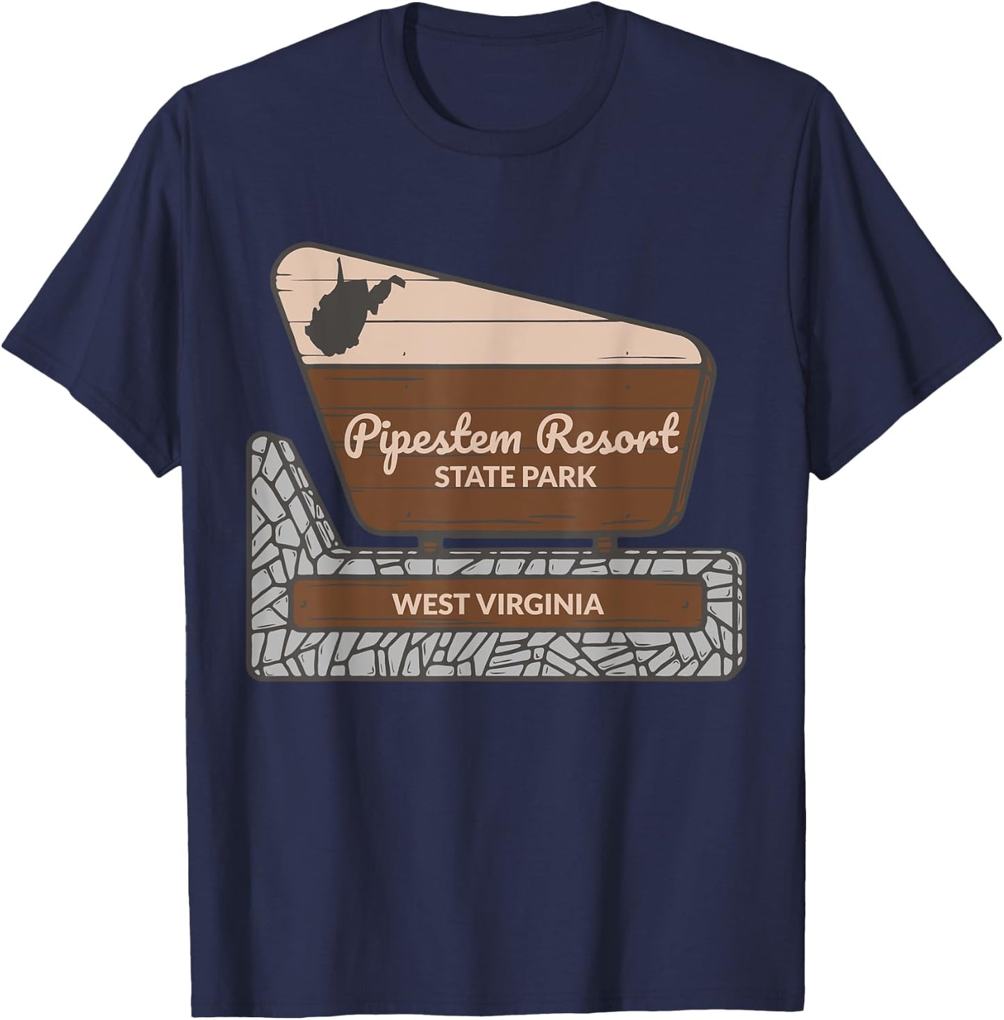 Pipestem Resort State Park West Virginia Welcome Souvenir T-Shirt - T-Shirt | Navy