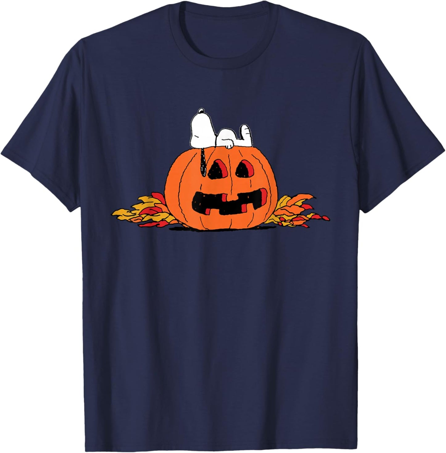 Peanuts Snoopy Lantern Halloween T-Shirt - T-Shirt | Navy