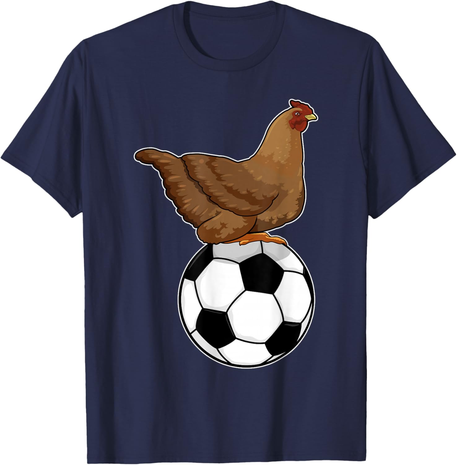 Chicken Soccer player Soccer Sports T-Shirt - T-Shirt | Navy