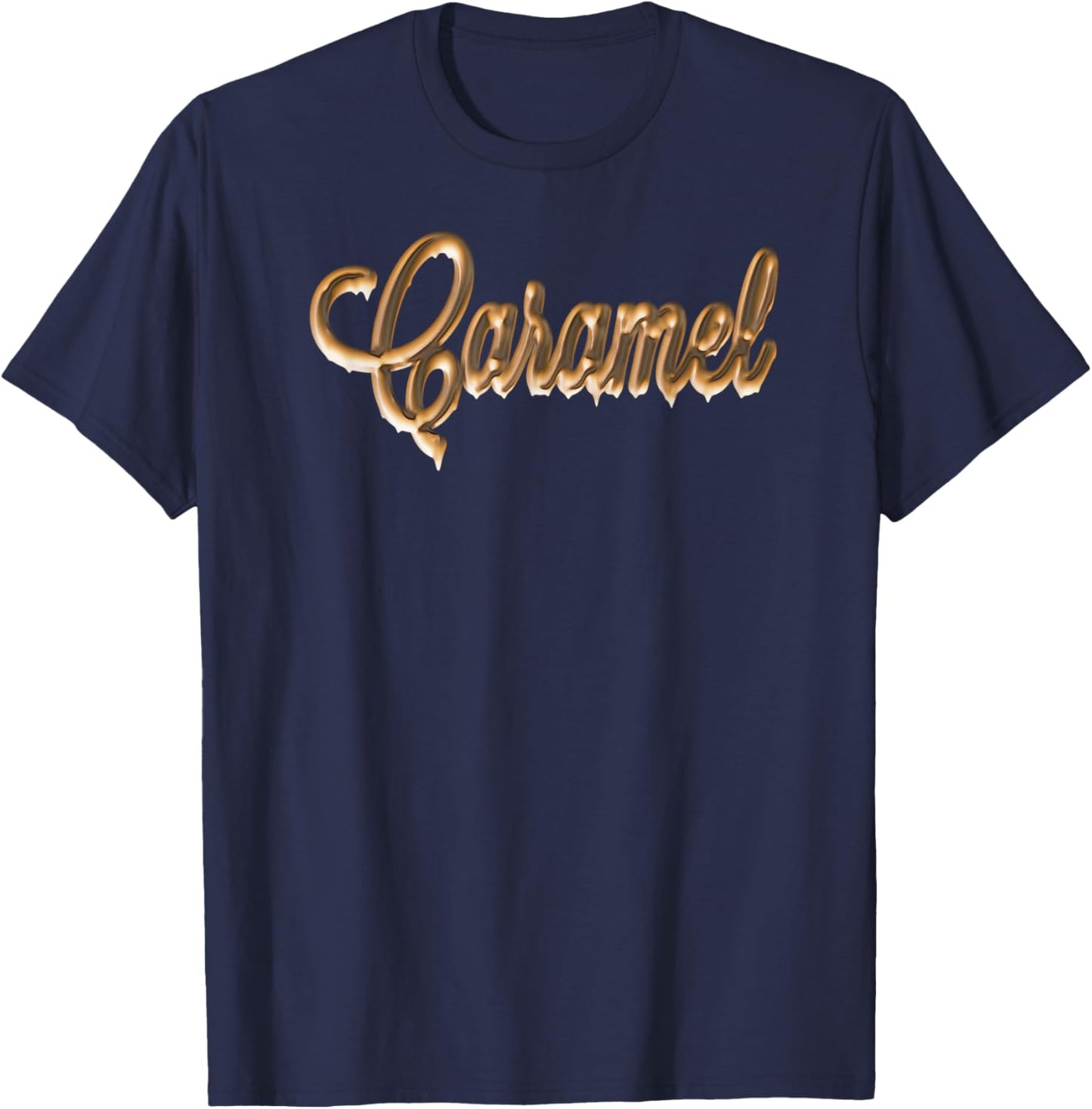 Caramel Melting Graphic Text T-Shirt - T-Shirt | Navy