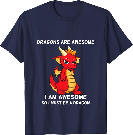 Dragons Are Awesome I'm a Dragon For Boys And Girls T-Shirt - T-Shirt | Navy