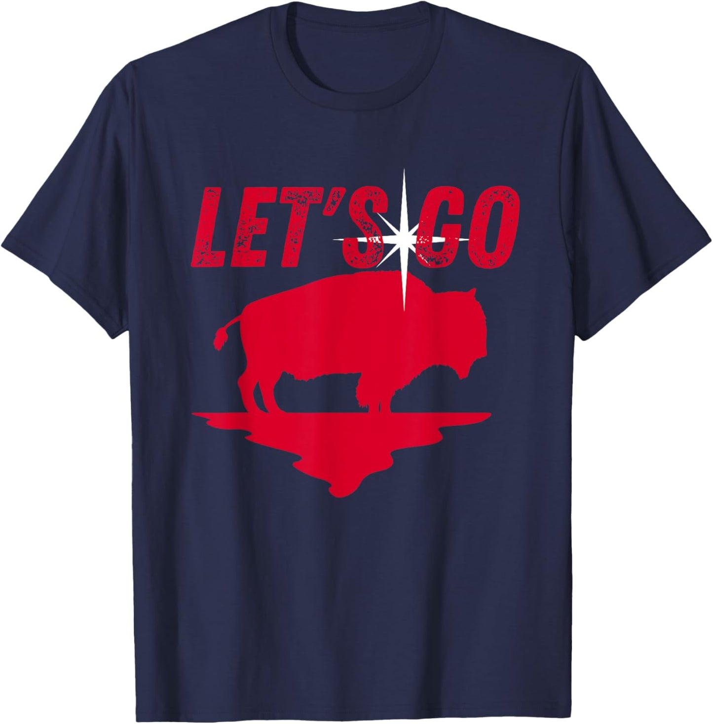 Let's Go Buffalo New York WNY BFLO Vintage Football T-Shirt - T-Shirt | Navy
