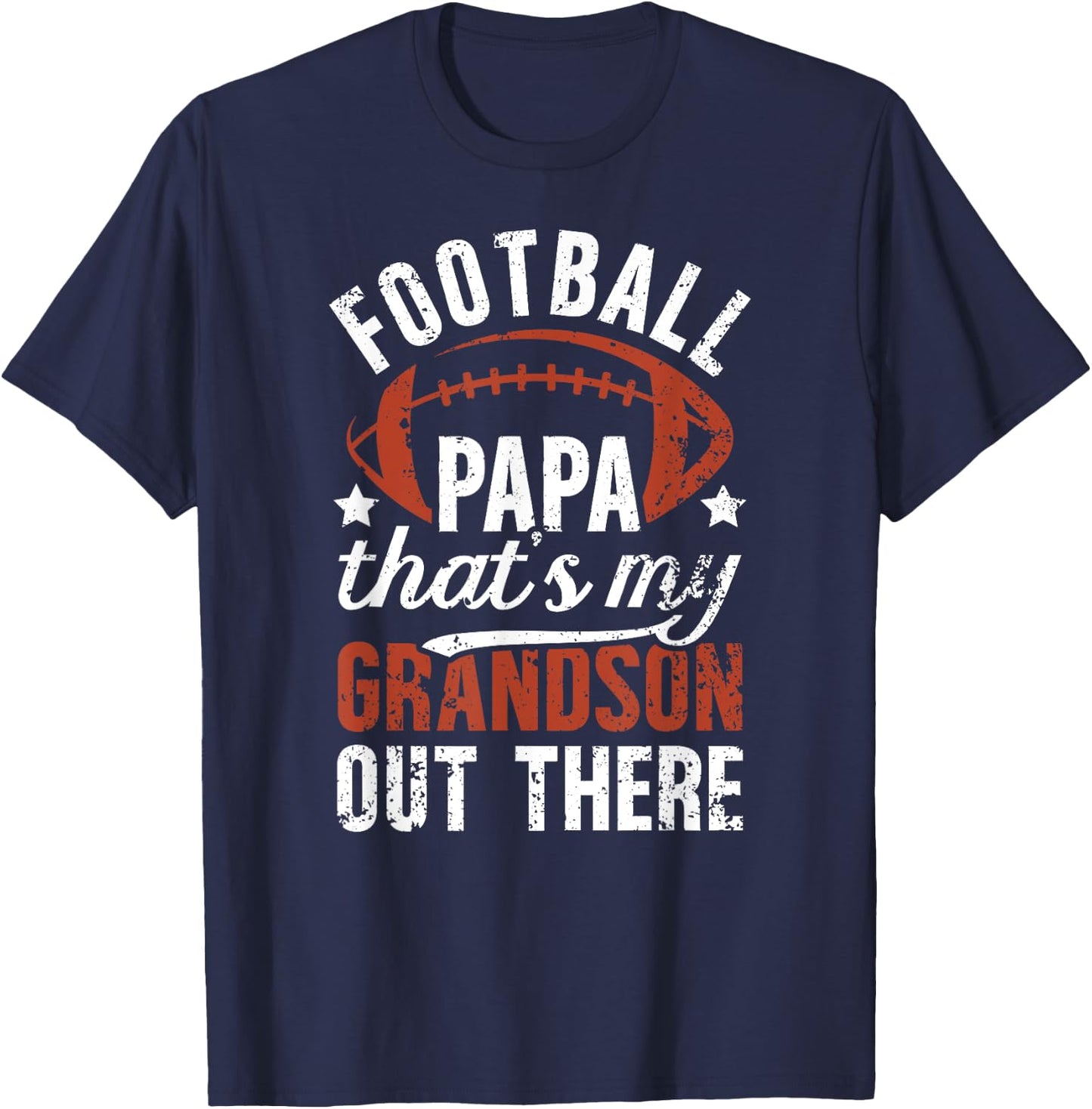 Proud Football Papa Of A Football Player Papa T-Shirt - T-Shirt | Navy