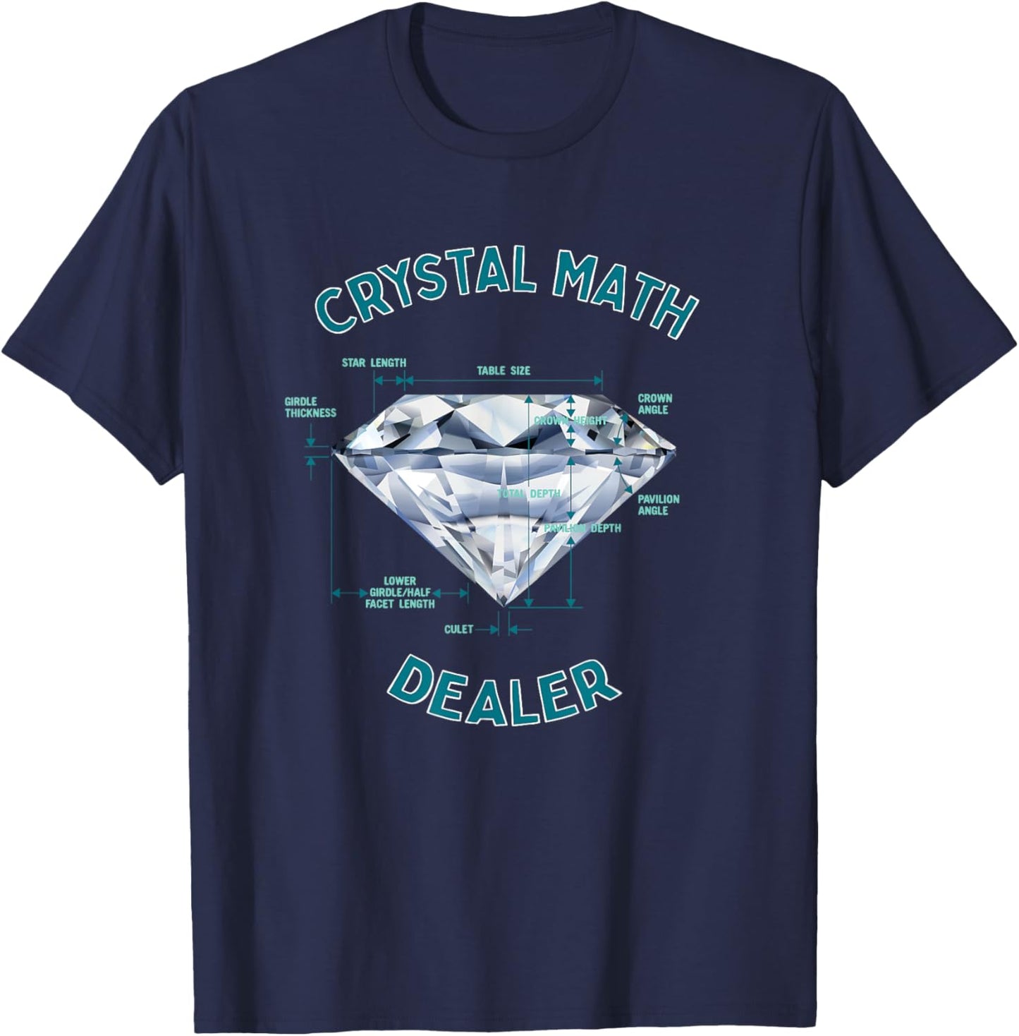 Gemstone Tester Goldsmith Silversmith Bling Lovers - Funny Crystal Math Dealer - Gemologist Diamond Jeweler Humor -Adults Black Short Sleeve T-Shirt - T-Shirt | Navy
