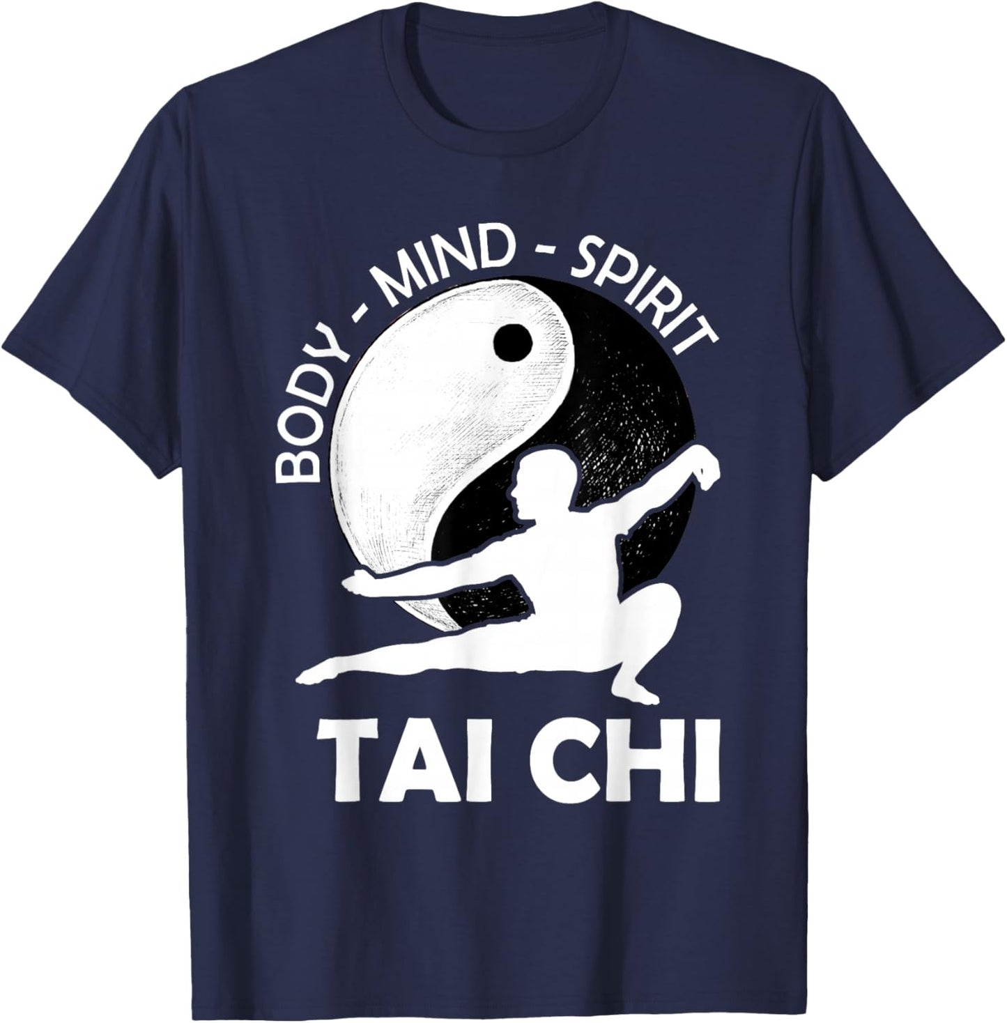 Tai Chi - Spiritual Yin Yang Mind Body Wellness Martial Arts T-Shirt - T-Shirt | Navy