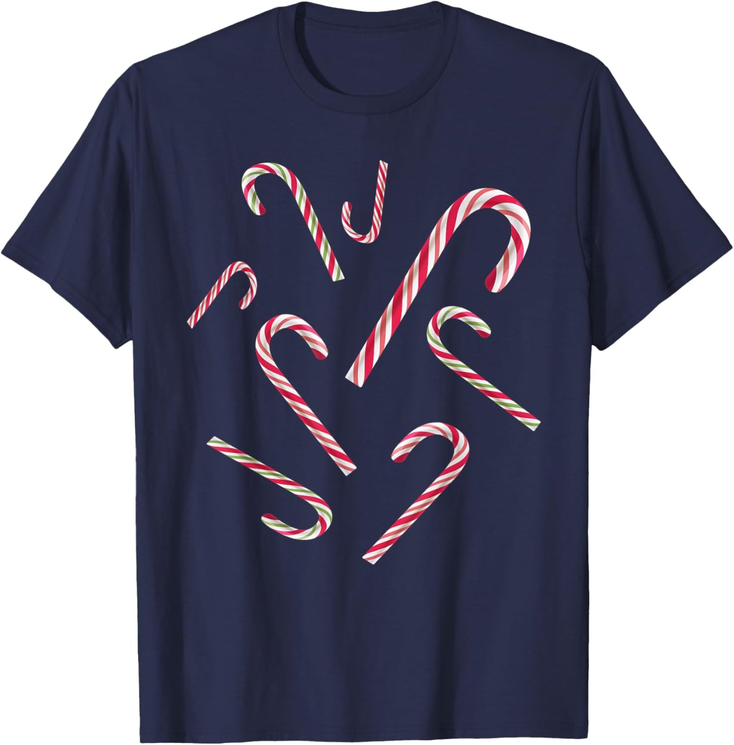 Candy canes Shirt Kids Men Candy Cane Christmas T-Shirt - T-Shirt | Navy