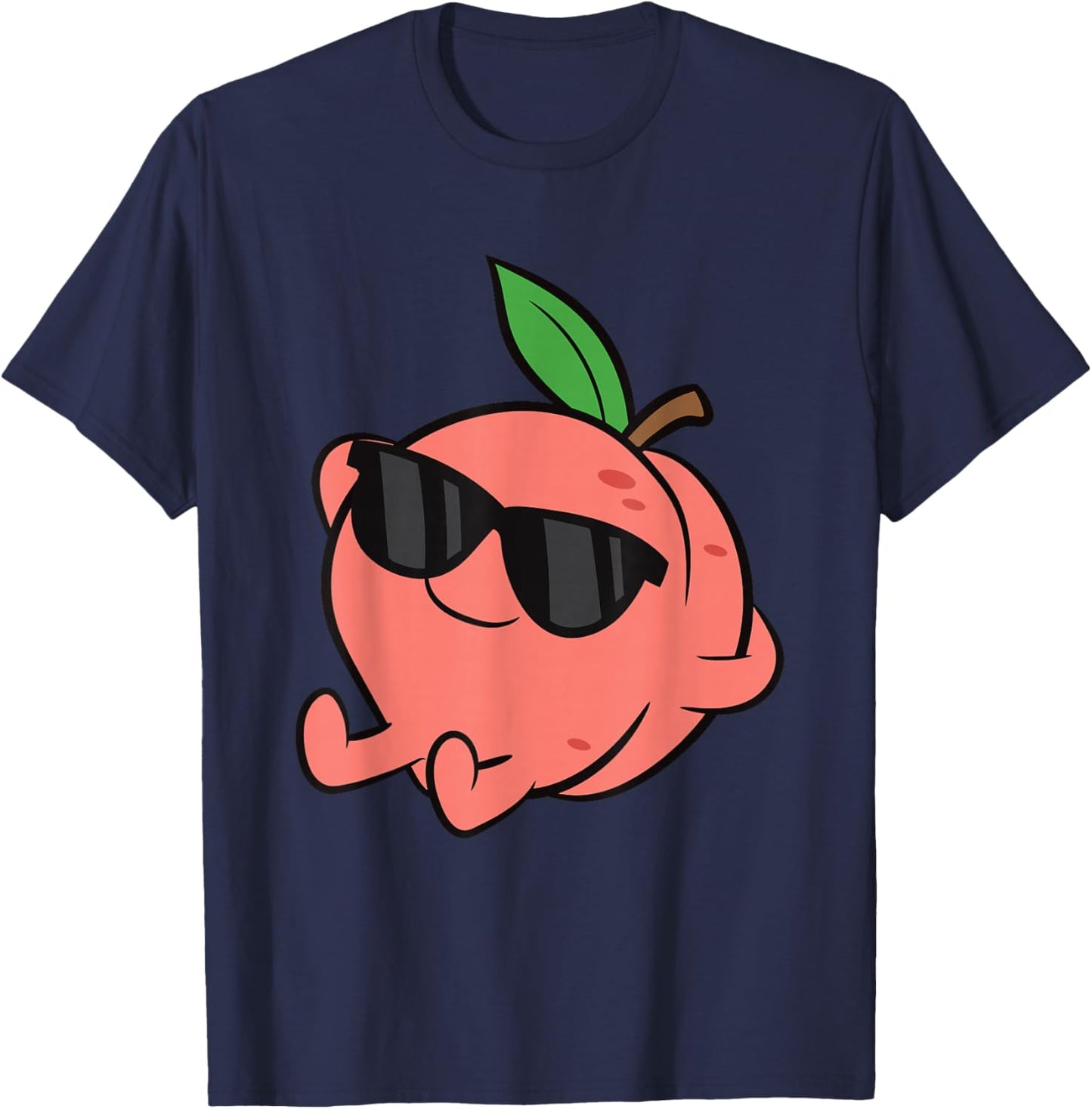 Cute Peach Fruit Relaxing Lazy Peach T-Shirt - T-Shirt | Navy