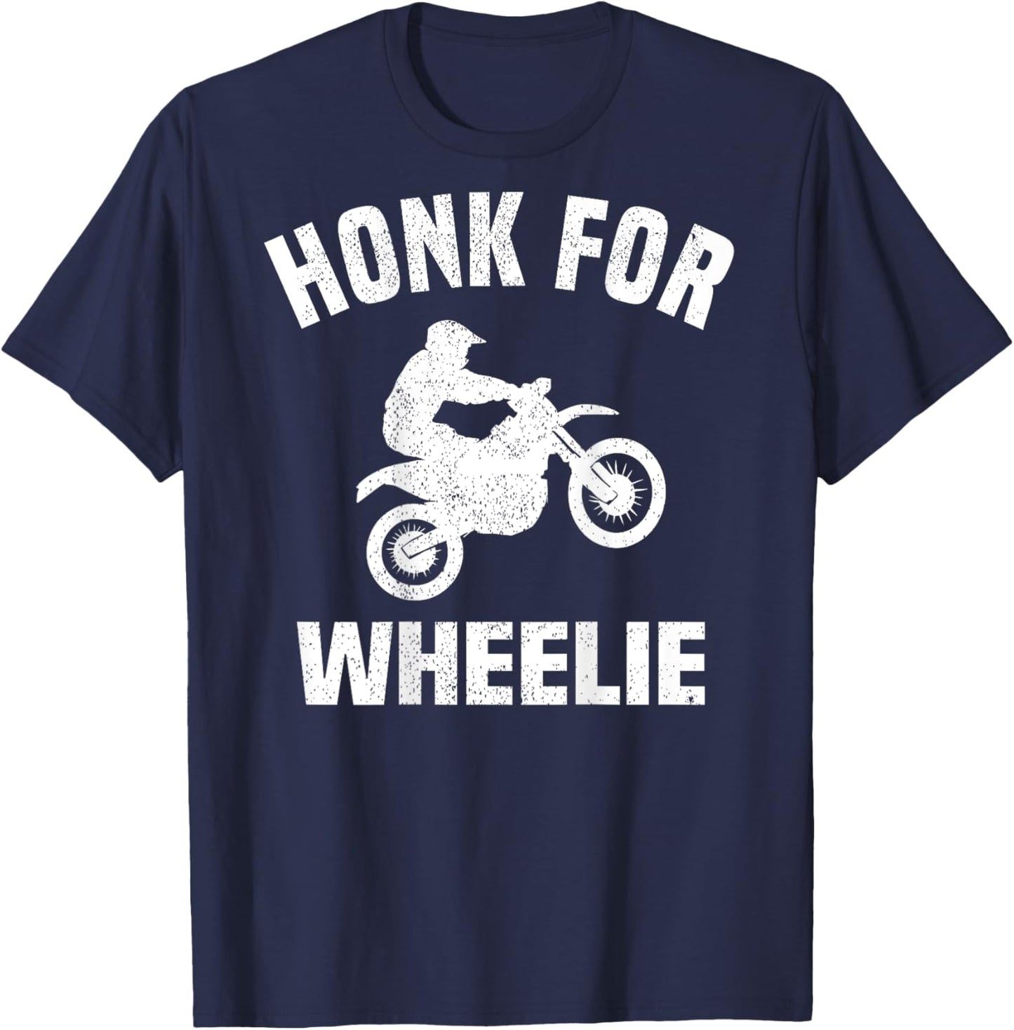 Honk For Wheelie, On Back T-Shirt - T-Shirt | Navy