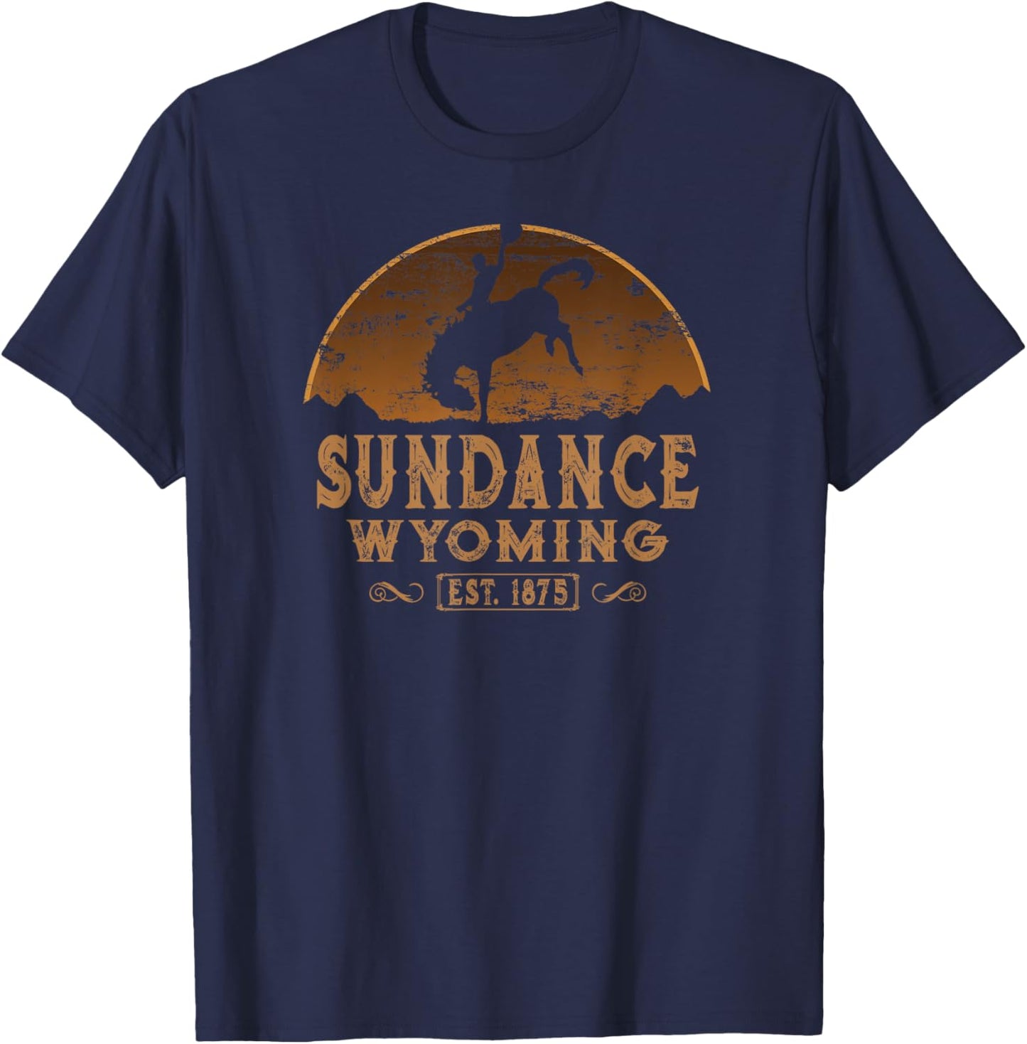 Sundance Wyoming WY Wild West Rodeo Cowboy T-Shirt - T-Shirt | Navy