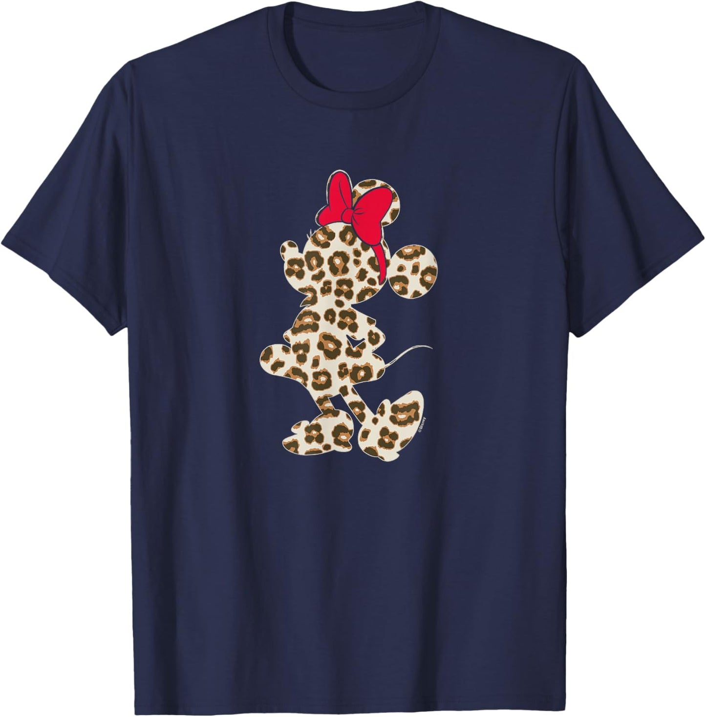 Minnie Mouse - Leopard Silhouette Fill T-Shirt - T-Shirt | Navy