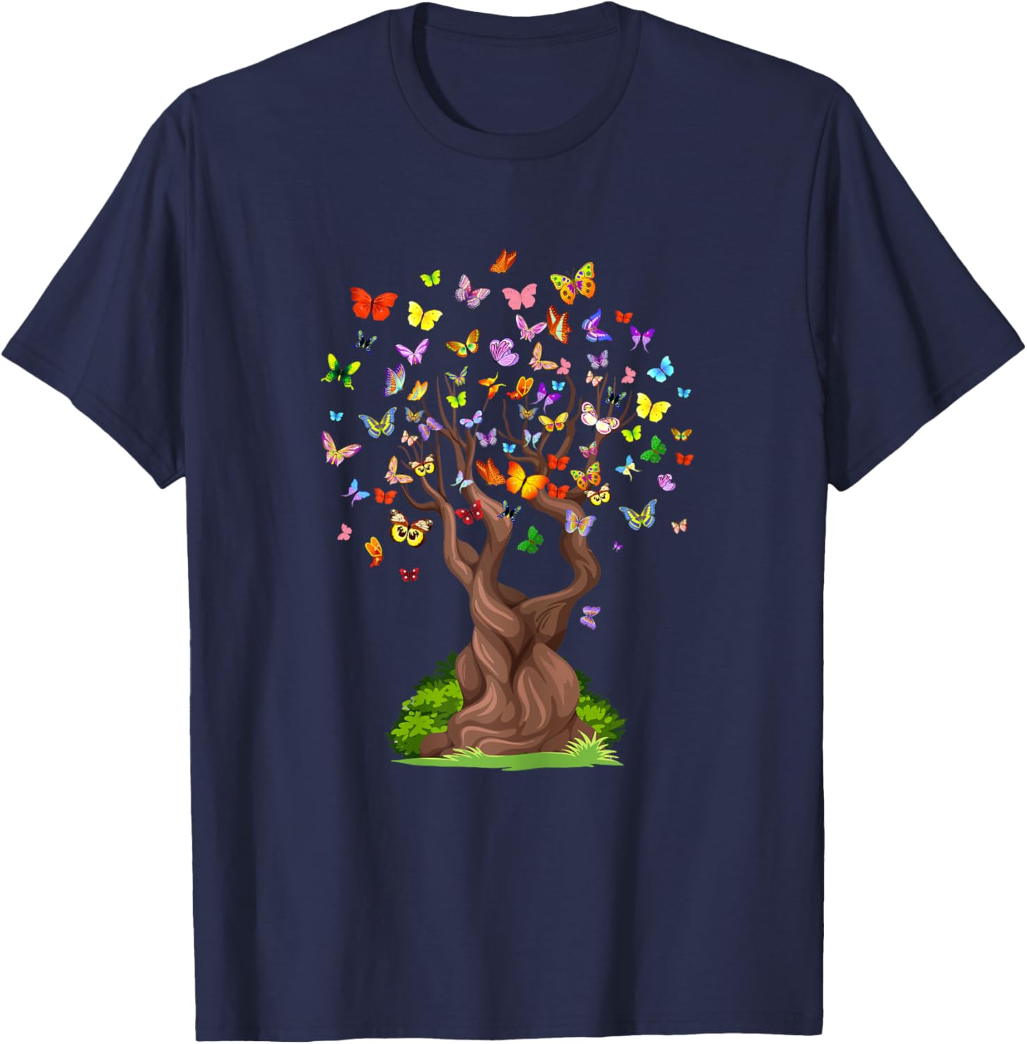 ButterflyTree Beautiful Nature Lover Butterfly T-Shirt - T-Shirt | Navy