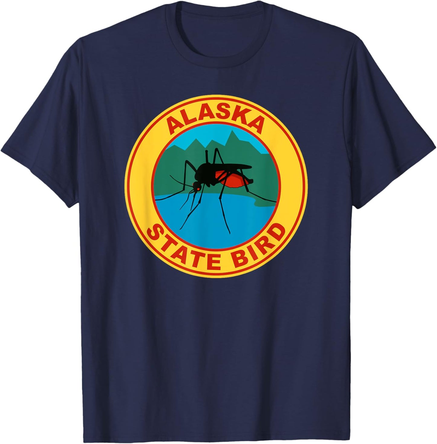 Funny Alaska State Bird Mosquito T-Shirt - T-Shirt | Navy