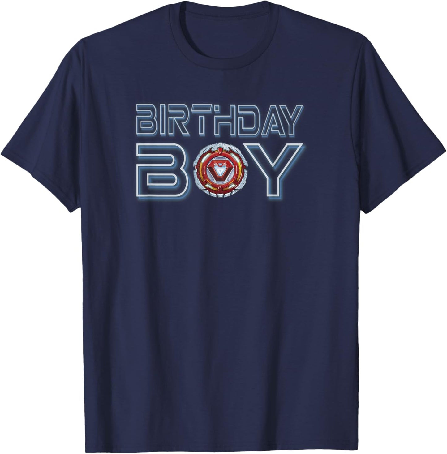 Marvel Avengers Iron Man Birthday Boy Badge T-Shirt - T-Shirt | Navy