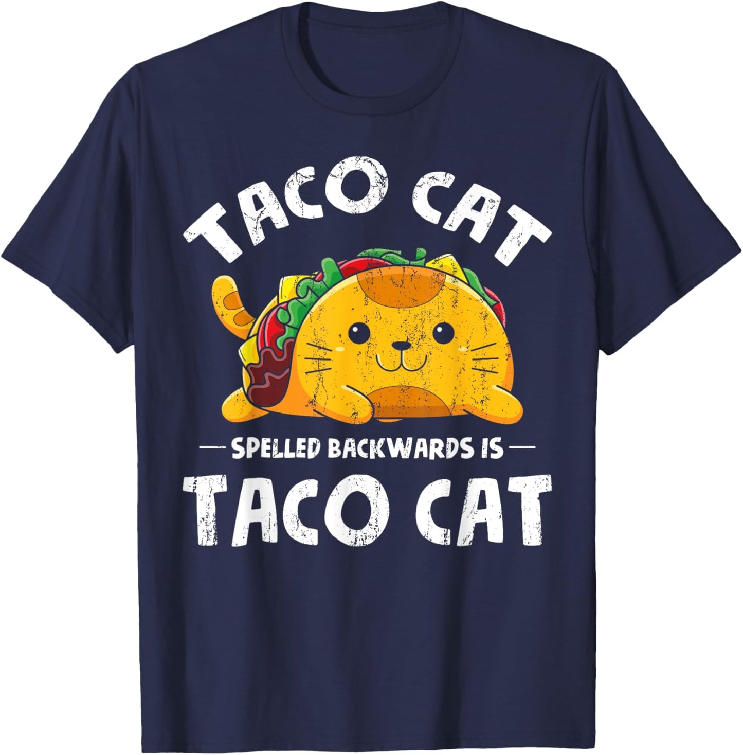 Mexican Tacos Funny Cat Animal Foodie Mexico Cuisine Taco T-Shirt - T-Shirt | Navy
