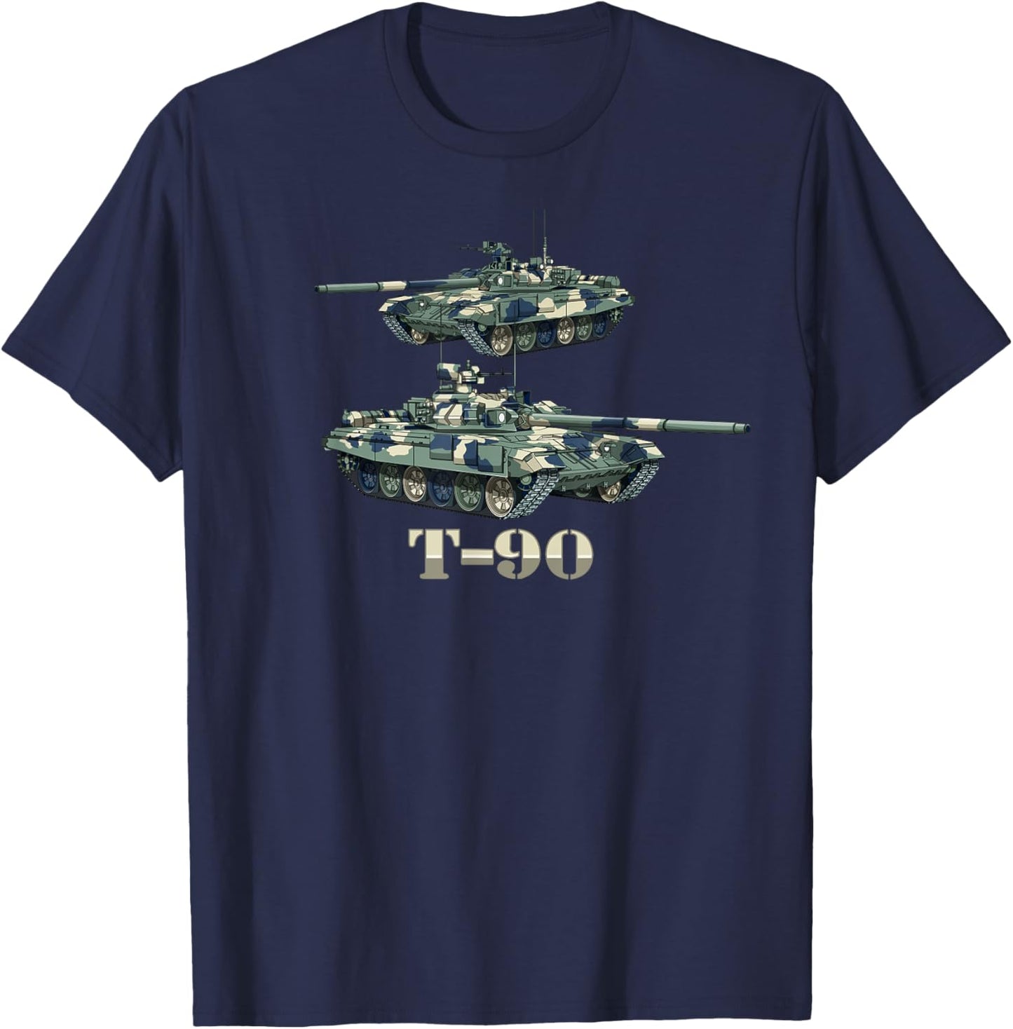 T-90 Russian Main Battle Tanks Diagram T-Shirt - T-Shirt | Navy
